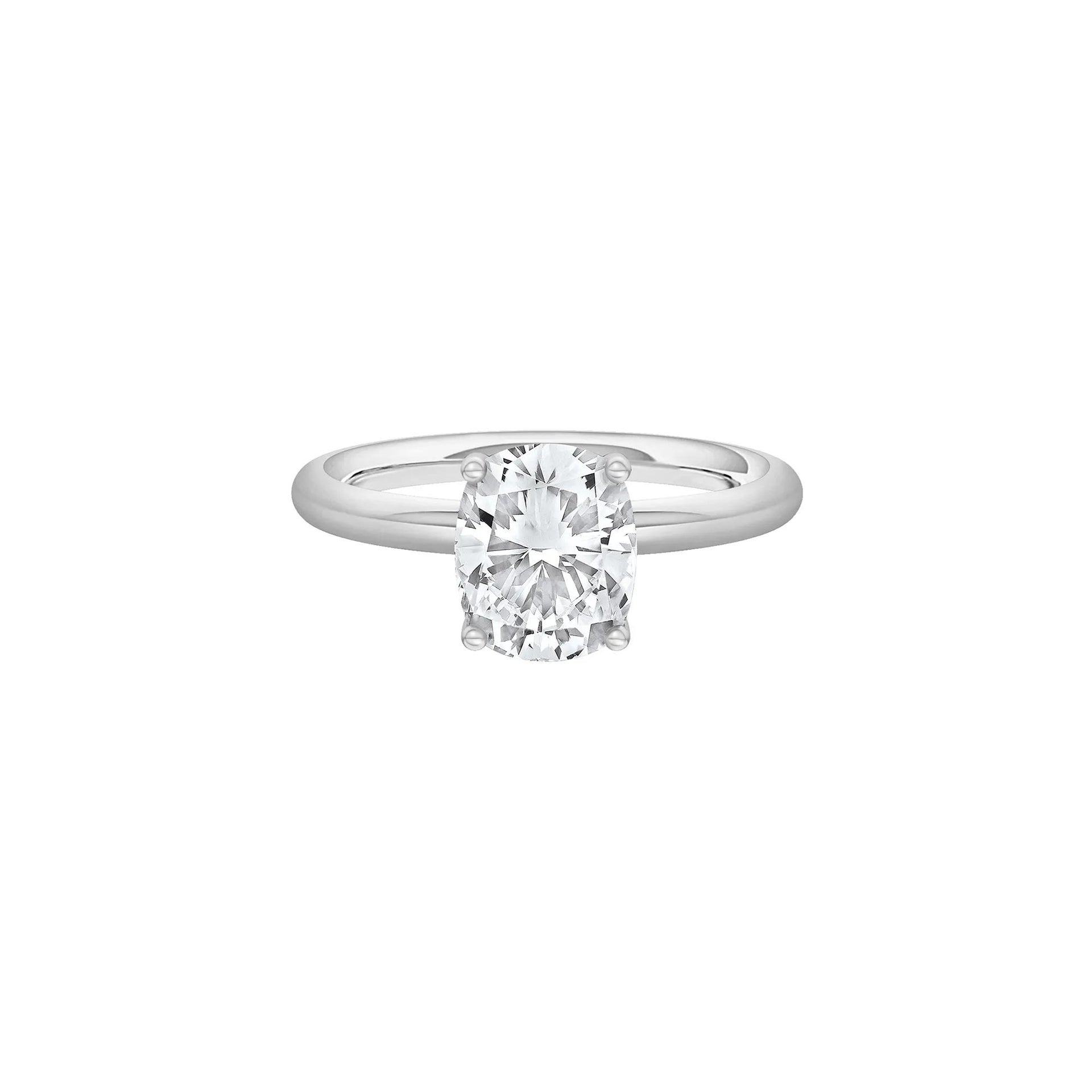 1/2 CT. Tw. Lab Grown Diamond Elongated Cushion-Cut Engagement Ring 14K White Gold Size 9 2mm