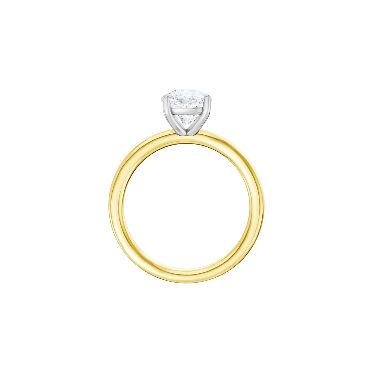 1/2 CT. Tw. Lab Grown Diamond Elongated Cushion-Cut Engagement Ring 14K Yellow and White Gold Size 10 2mm