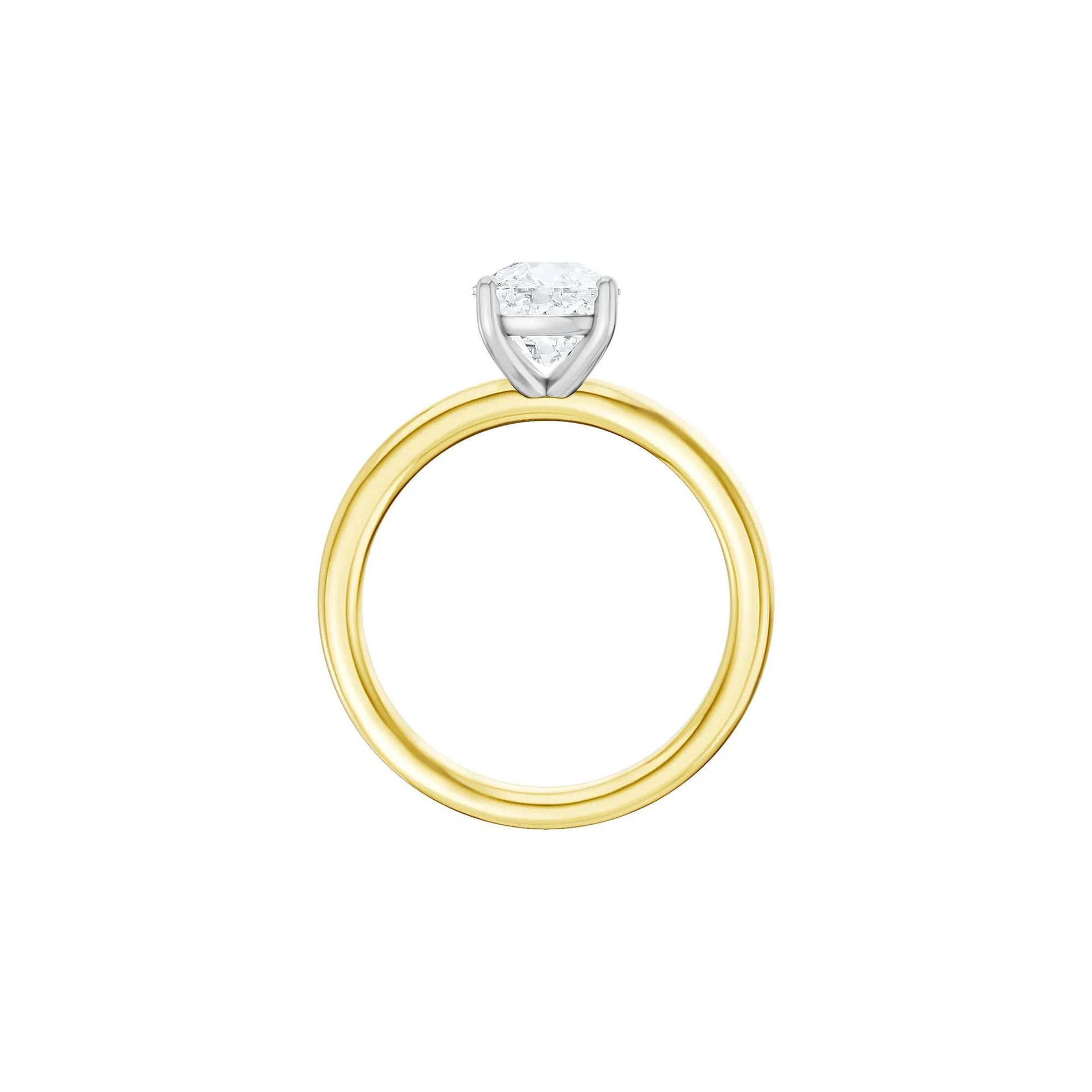 1/2 CT. Tw. Lab Grown Diamond Elongated Cushion-Cut Engagement Ring 14K Yellow and White Gold Size 10.5 2mm