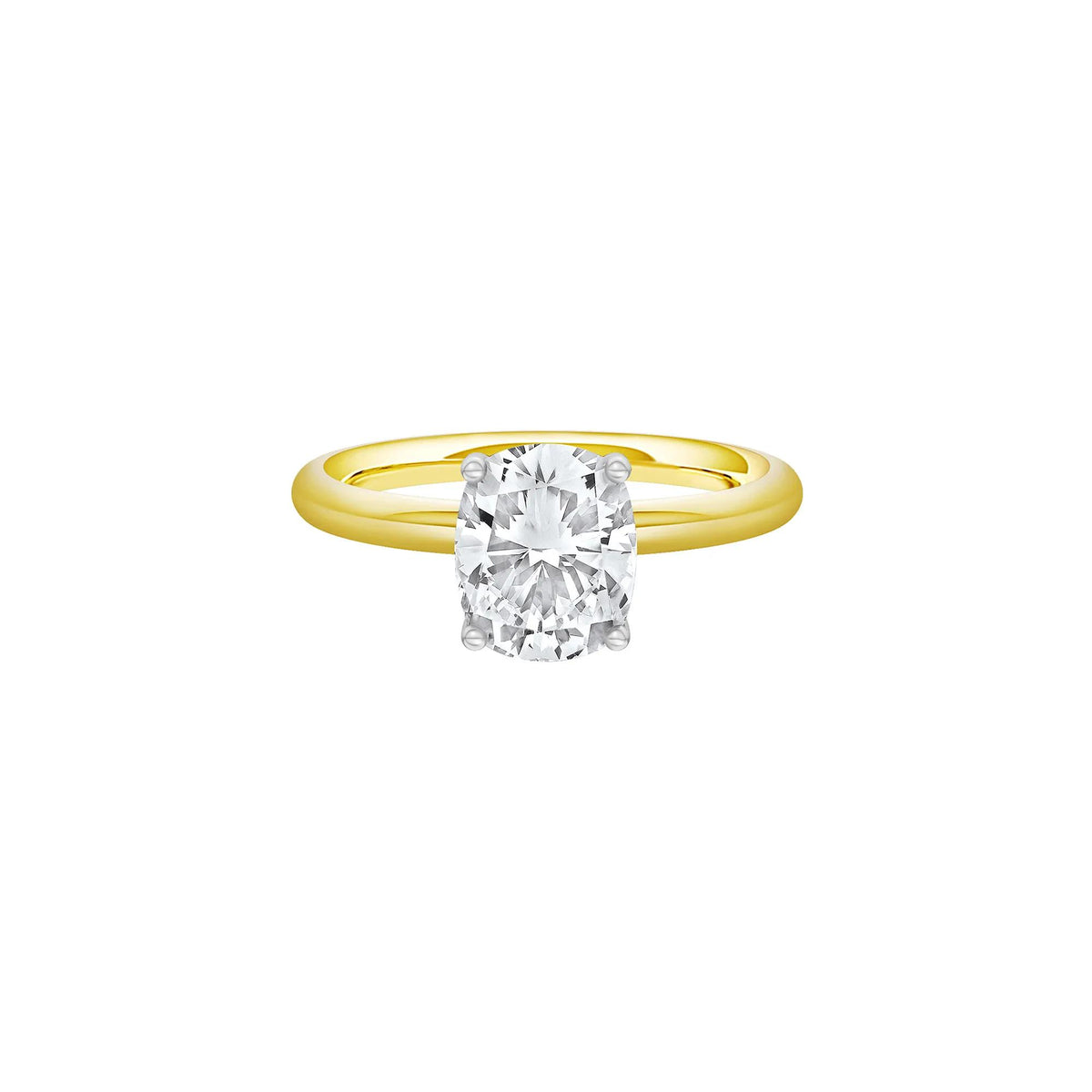 1/2 CT. Tw. Lab Grown Diamond Elongated Cushion-Cut Engagement Ring 14K Yellow and White Gold Size 10 2mm