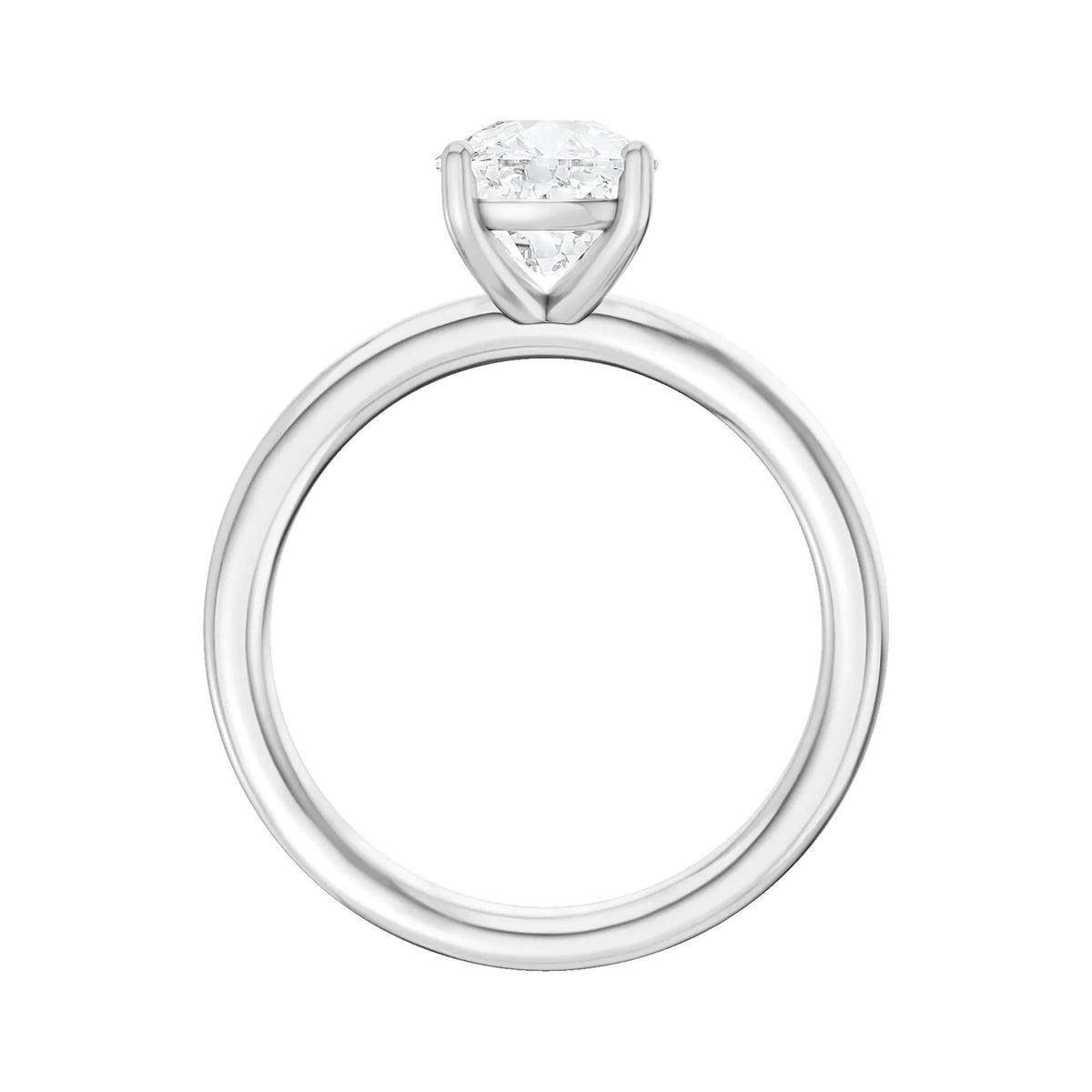 1/2 CT. Tw. Lab Grown Diamond Elongated Cushion-Cut Engagement Ring Platinum White Size 12 2mm
