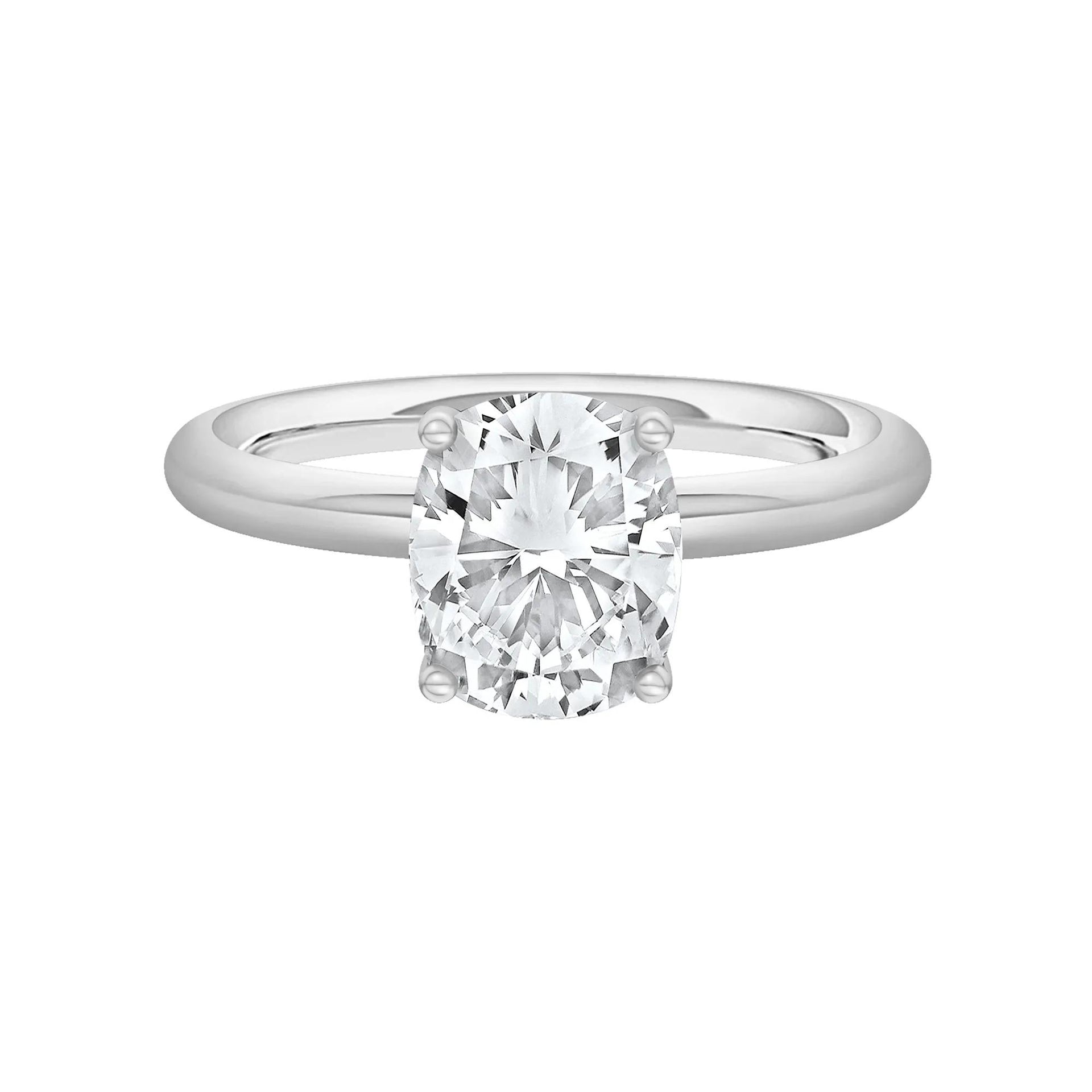 1/2 CT. Tw. Lab Grown Diamond Elongated Cushion-Cut Engagement Ring Platinum White Size 11 2mm