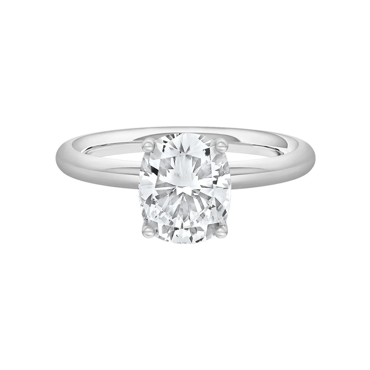 1/2 CT. Tw. Lab Grown Diamond Elongated Cushion-Cut Engagement Ring Platinum White Size 12 2mm