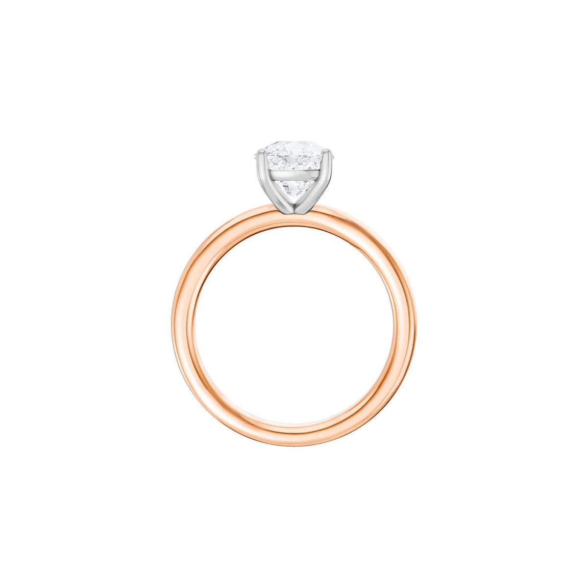 1/2 CT. Tw. Lab Grown Diamond Elongated Cushion-Cut Engagement Ring 14K Rose and White Gold Size 8 2mm
