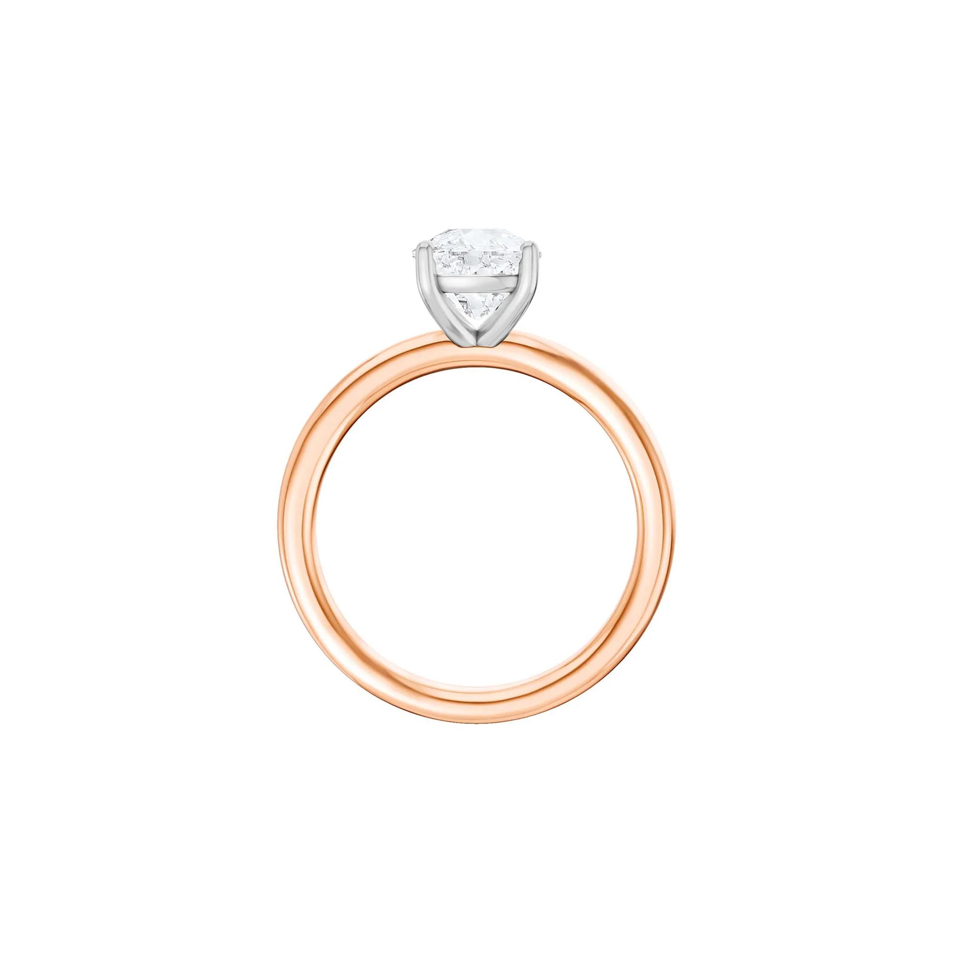 1/2 CT. Tw. Lab Grown Diamond Elongated Cushion-Cut Engagement Ring 14K Rose and White Gold Size 7 2mm