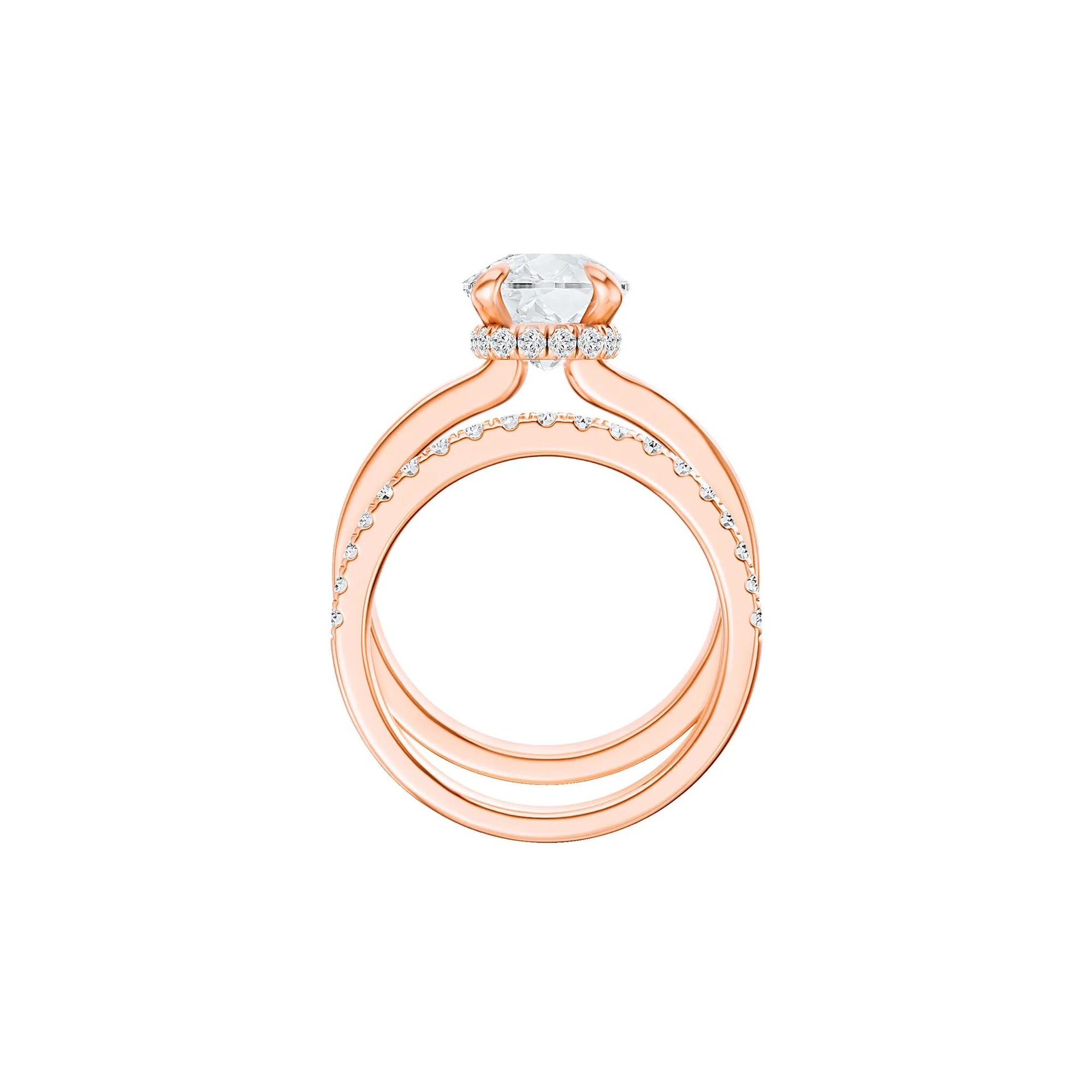 4 CT. Tw. Lab Grown Diamond Elongated Cushion-Cut Engagement Ring 14K Rose Gold Round Brilliant Cut Size 4.5 3mm