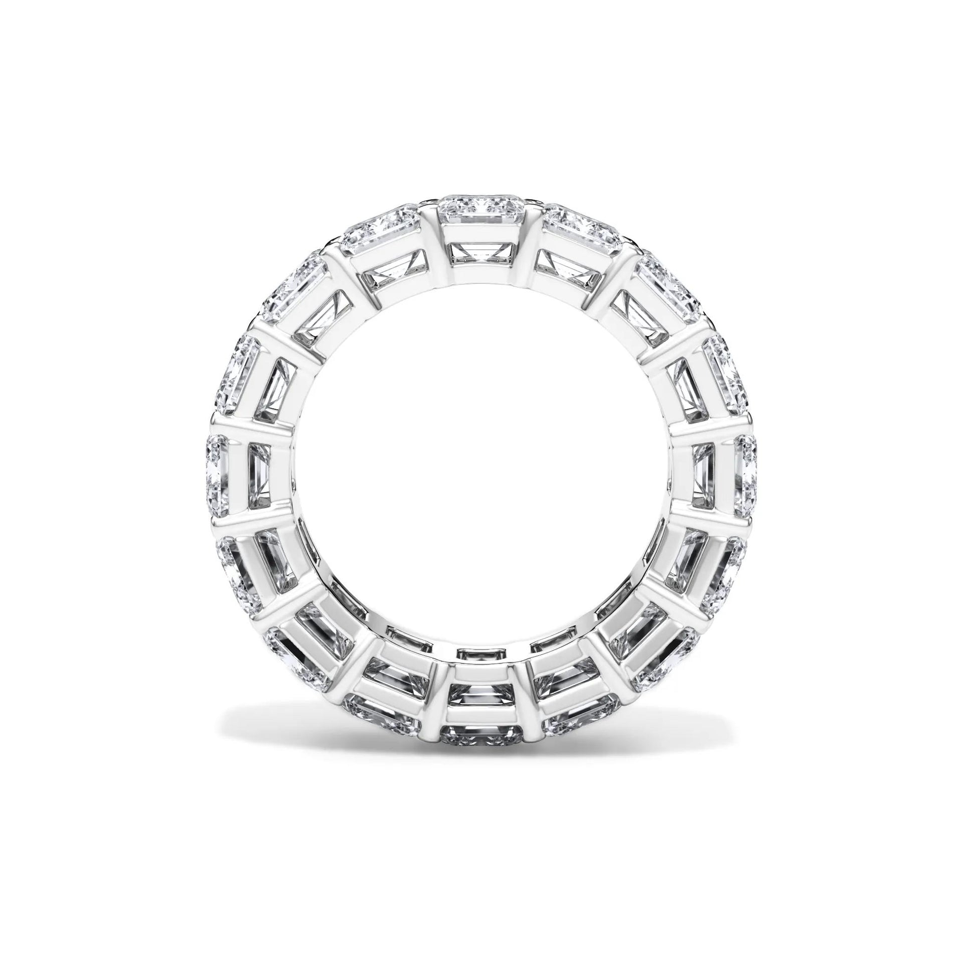 12 CT. Tw. Lab Grown Diamond Emerald-Cut Eternity Band Ring Platinum White Size 9 3mm