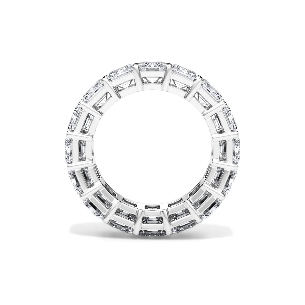 12 CT. Tw. Lab Grown Diamond Emerald-Cut Eternity Band Ring Platinum White Size 4.5 3mm