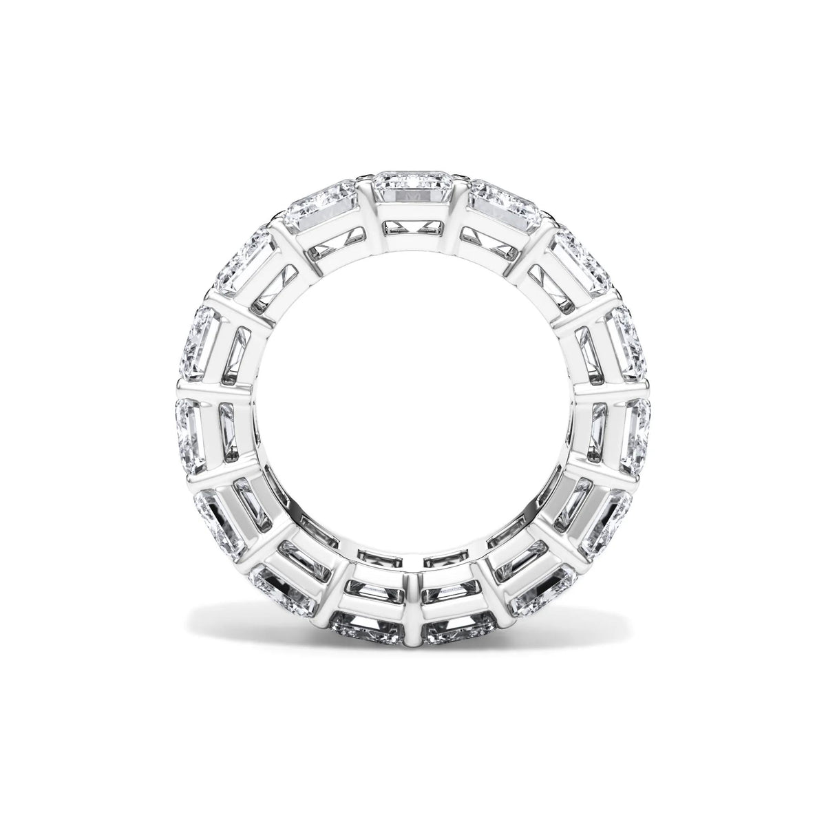 15 CT. Tw. Lab Grown Diamond Emerald-Cut Eternity Band Ring Platinum White Size 8.5 3mm