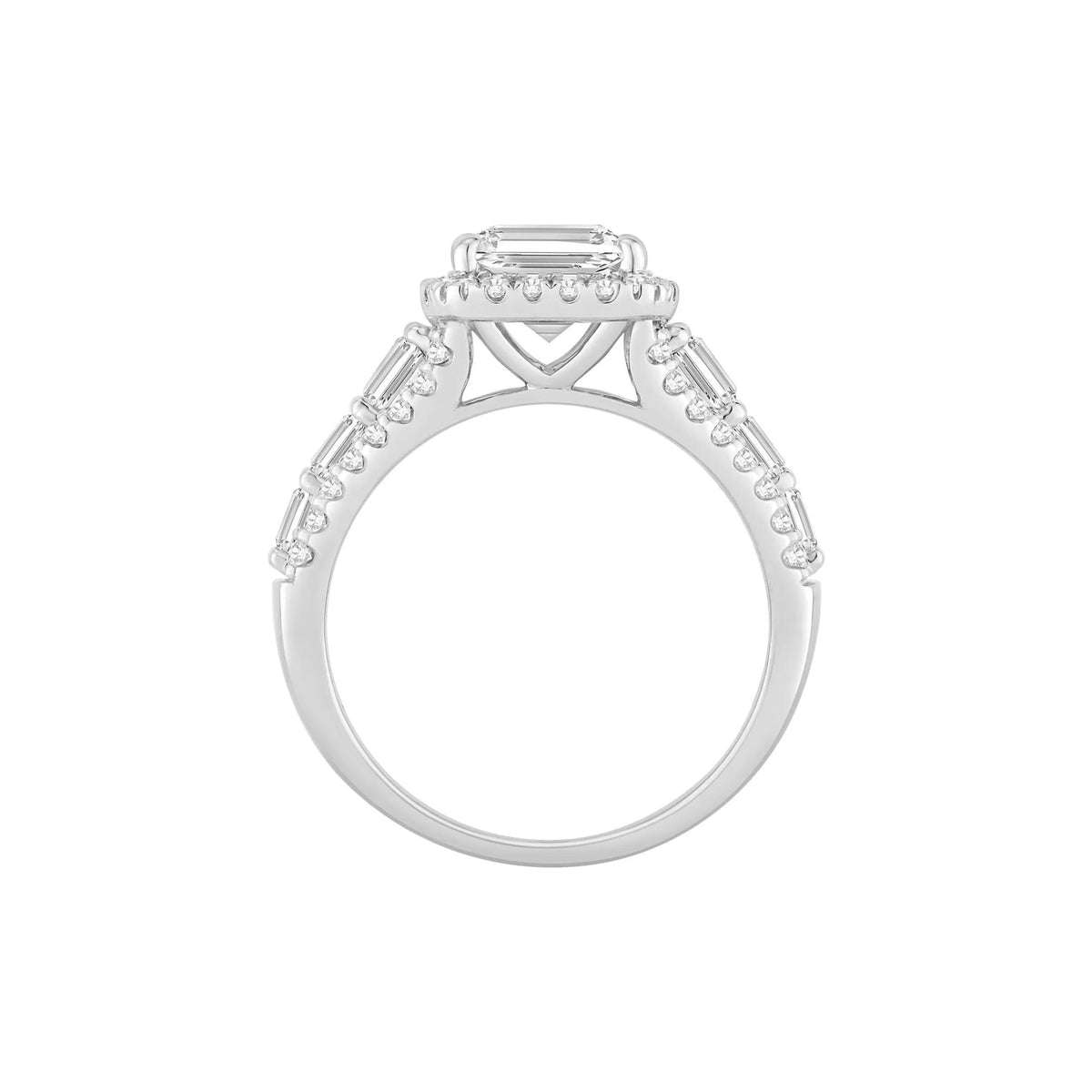 4 1/4 CT. Tw. Lab Grown Diamond Emerald-Cut Ring 14K White Gold Size 7.5