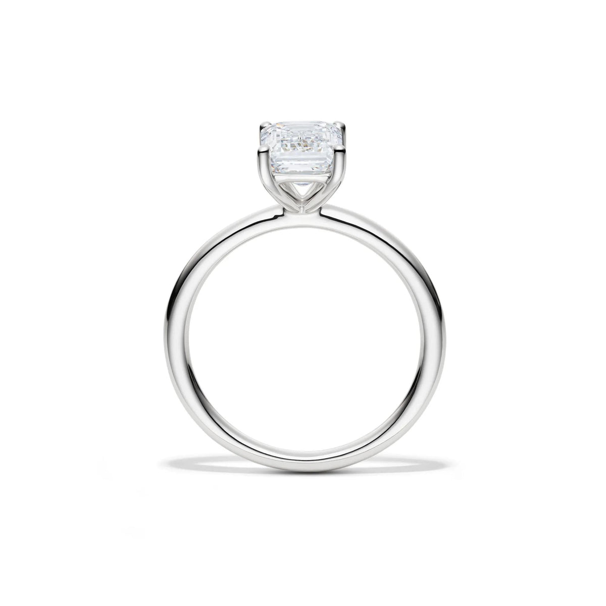 Lab Grown Diamond Emerald-Cut Solitaire 14K White Gold (2 CT.) Ring Size 11.5 2mm