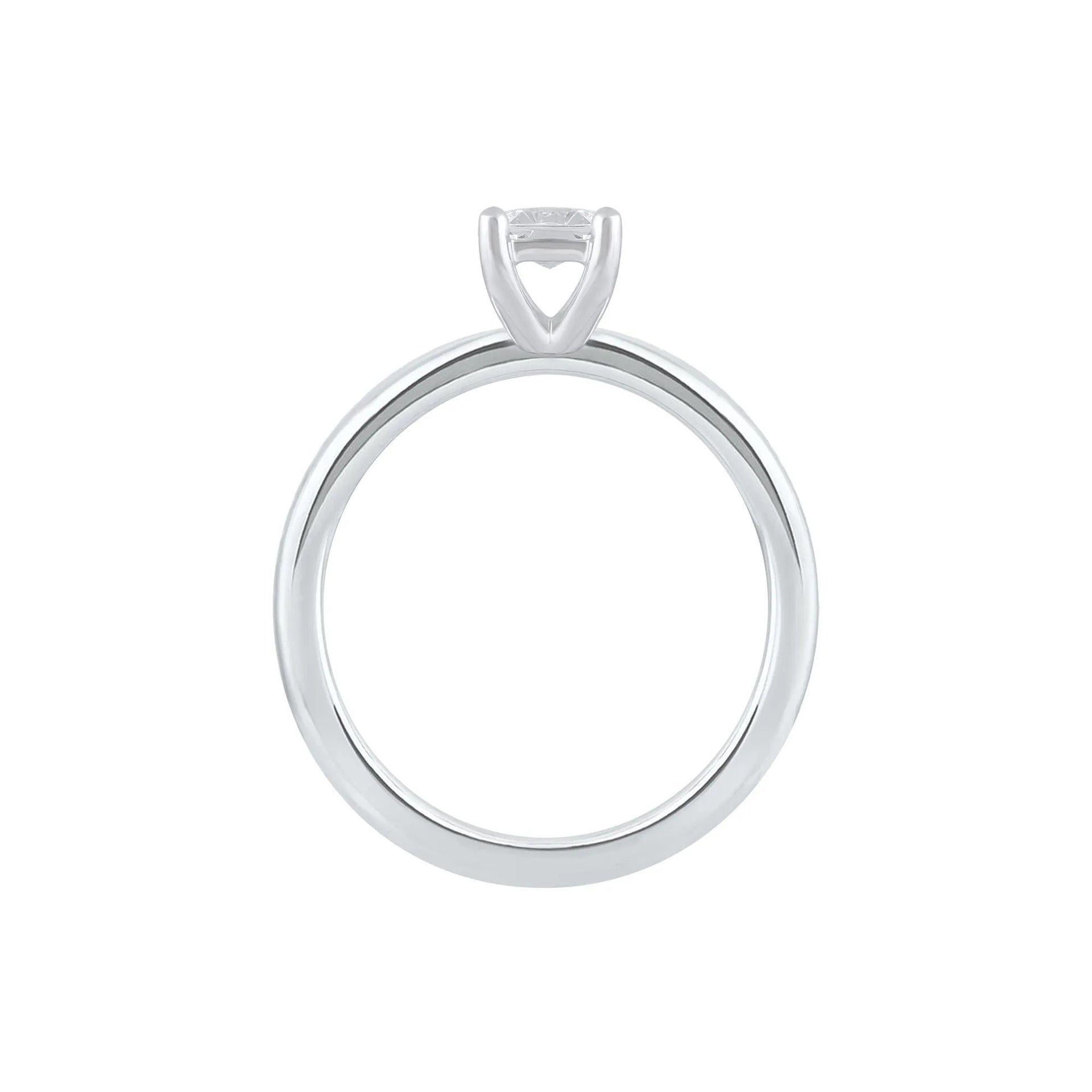 Lab Grown Diamond Emerald-Cut Solitaire Ring 14K White Gold (1 CT.) Size 7 2mm