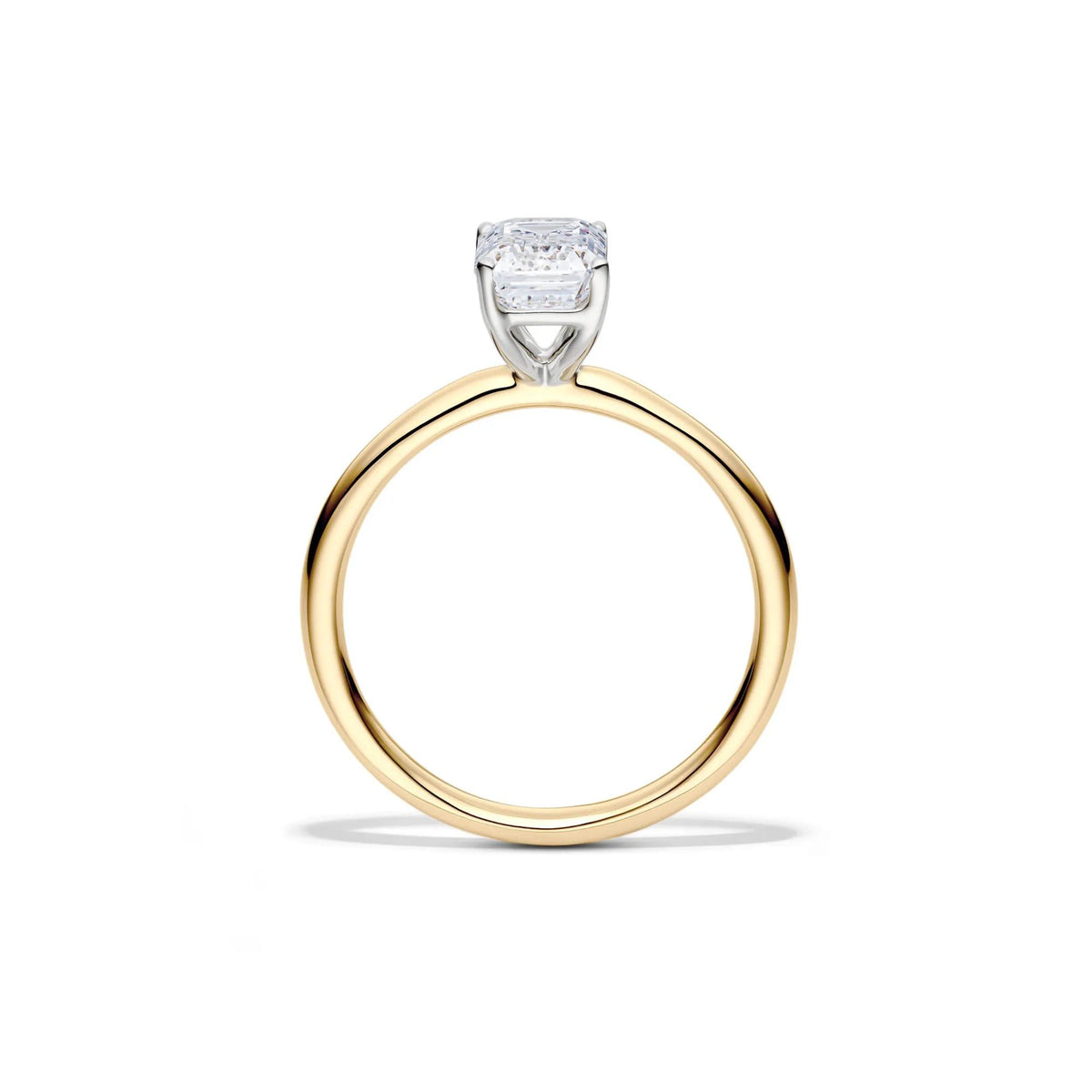 Lab Grown Diamond Emerald-Cut Solitaire Ring 14K Yellow Gold (1/2 CT.) Size 7 2mm