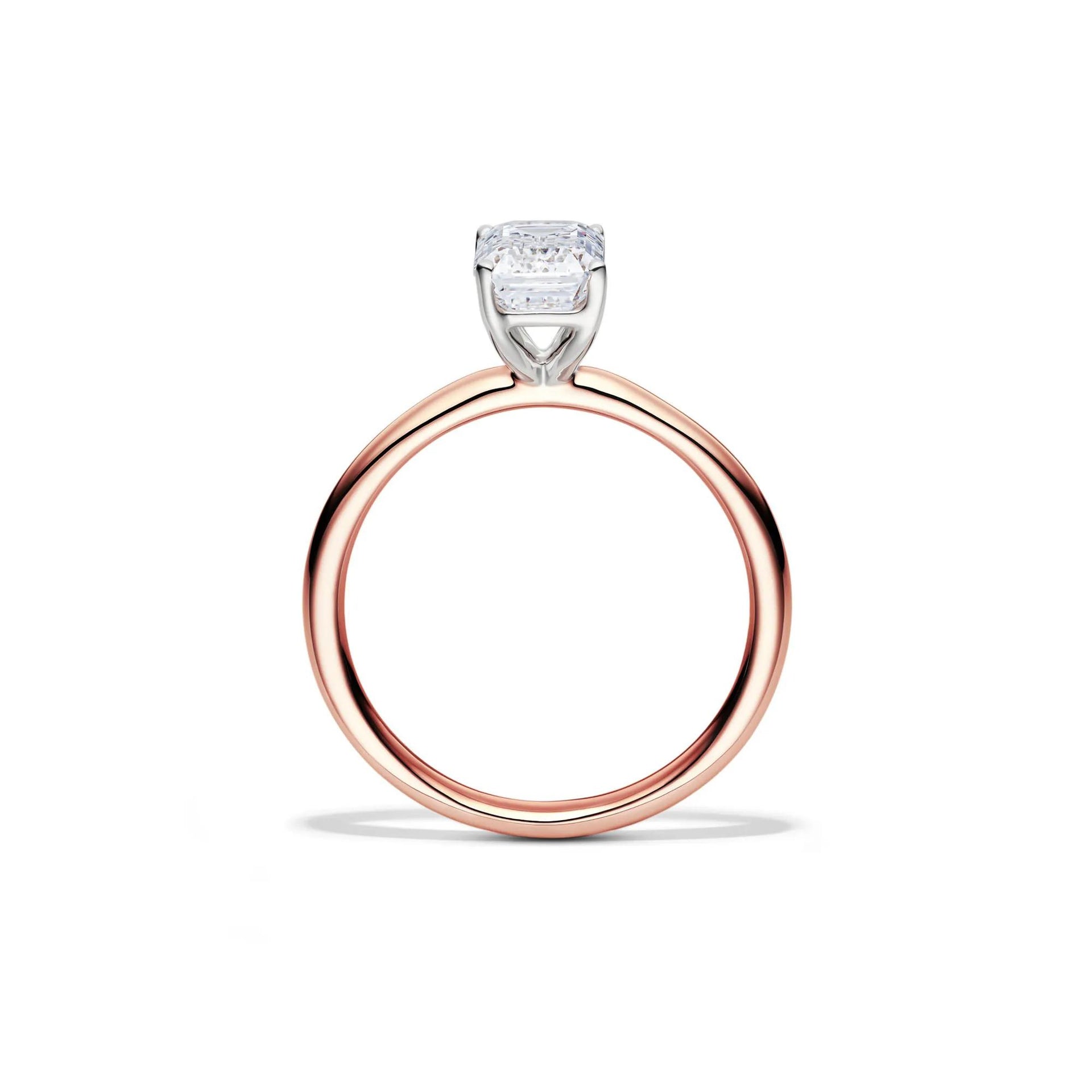 Lab Grown Diamond Emerald-Cut Solitaire Ring 14K Rose Gold (1/2 CT.) Size 8 2mm