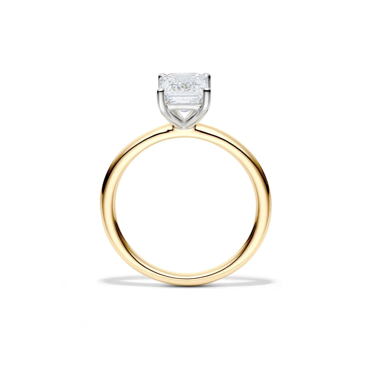 Lab Grown Diamond Emerald-Cut Solitaire Ring 14K Yellow Gold (2 CT.) Size 7 2mm