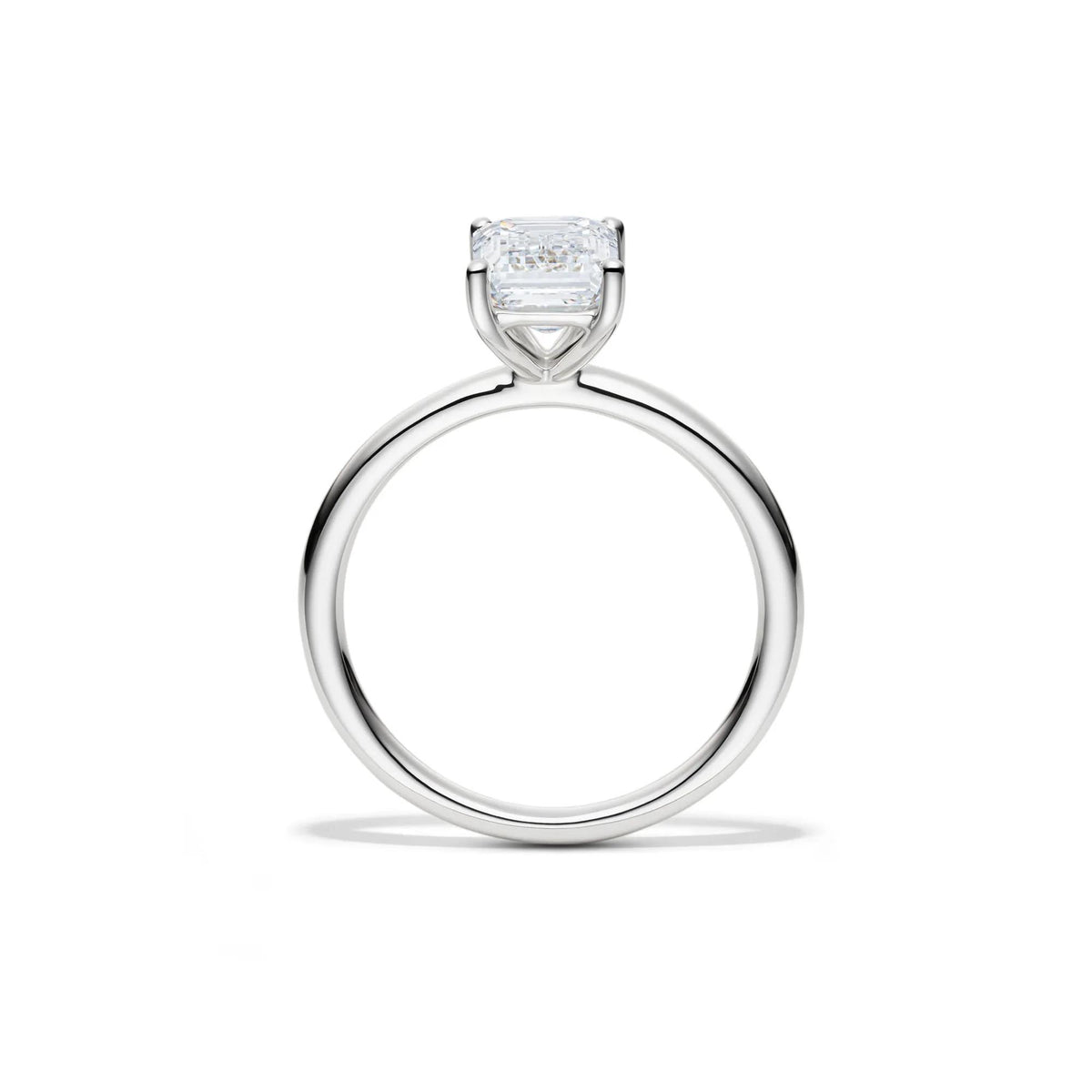 Lab Grown Diamond Emerald-Cut Solitaire Ring Platinum (2 CT.) White Size 5 2mm