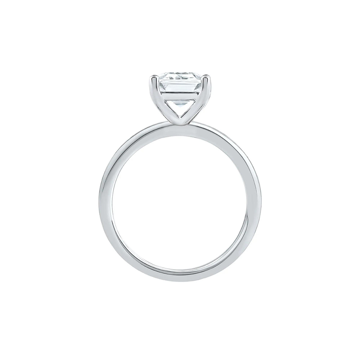Lab Grown Diamond Emerald-Cut Solitaire Ring Platinum (3 CT.) White Size 8.5 2mm