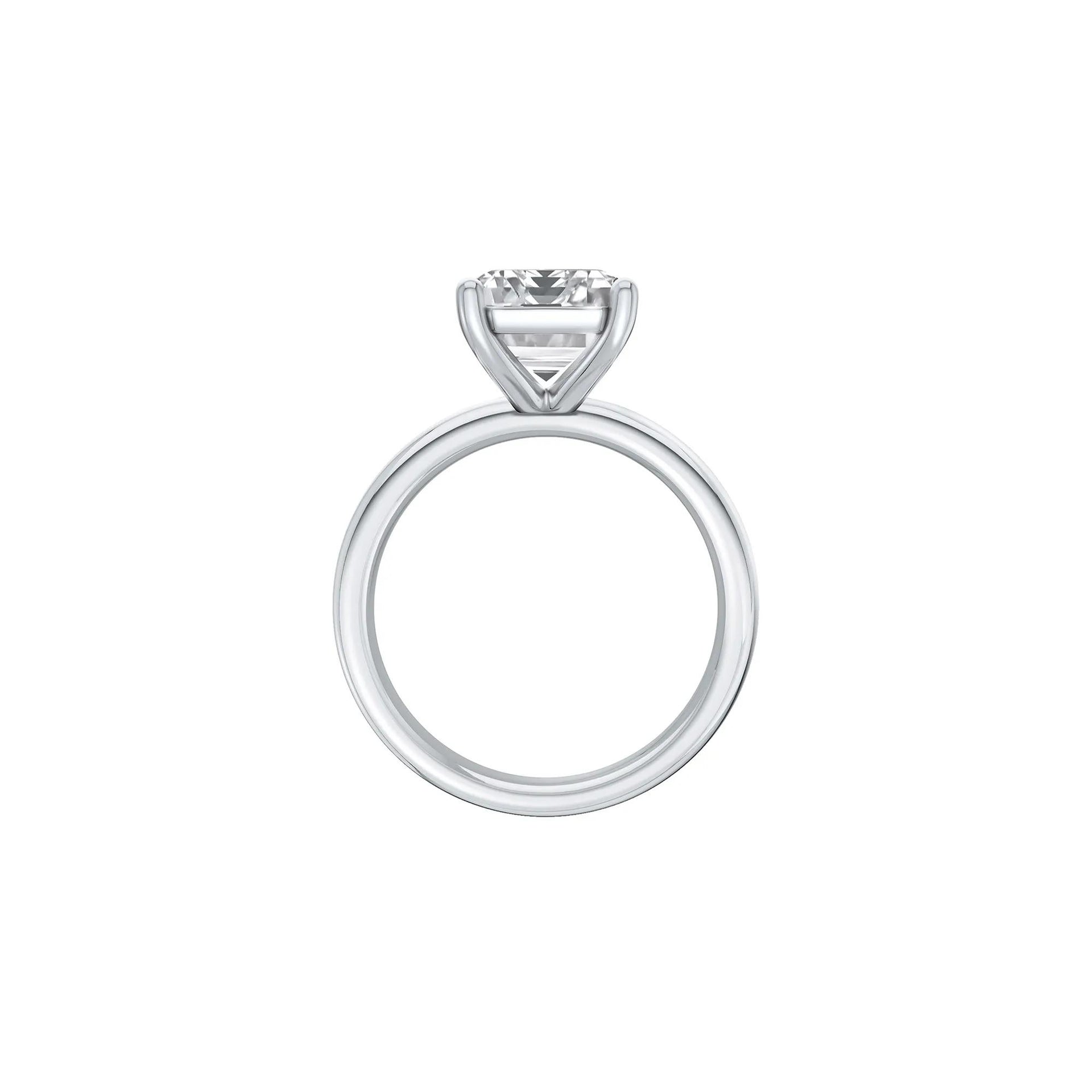 Lab Grown Diamond Emerald-Cut Solitaire Ring Platinum (5 CT.) White Size 12 2mm
