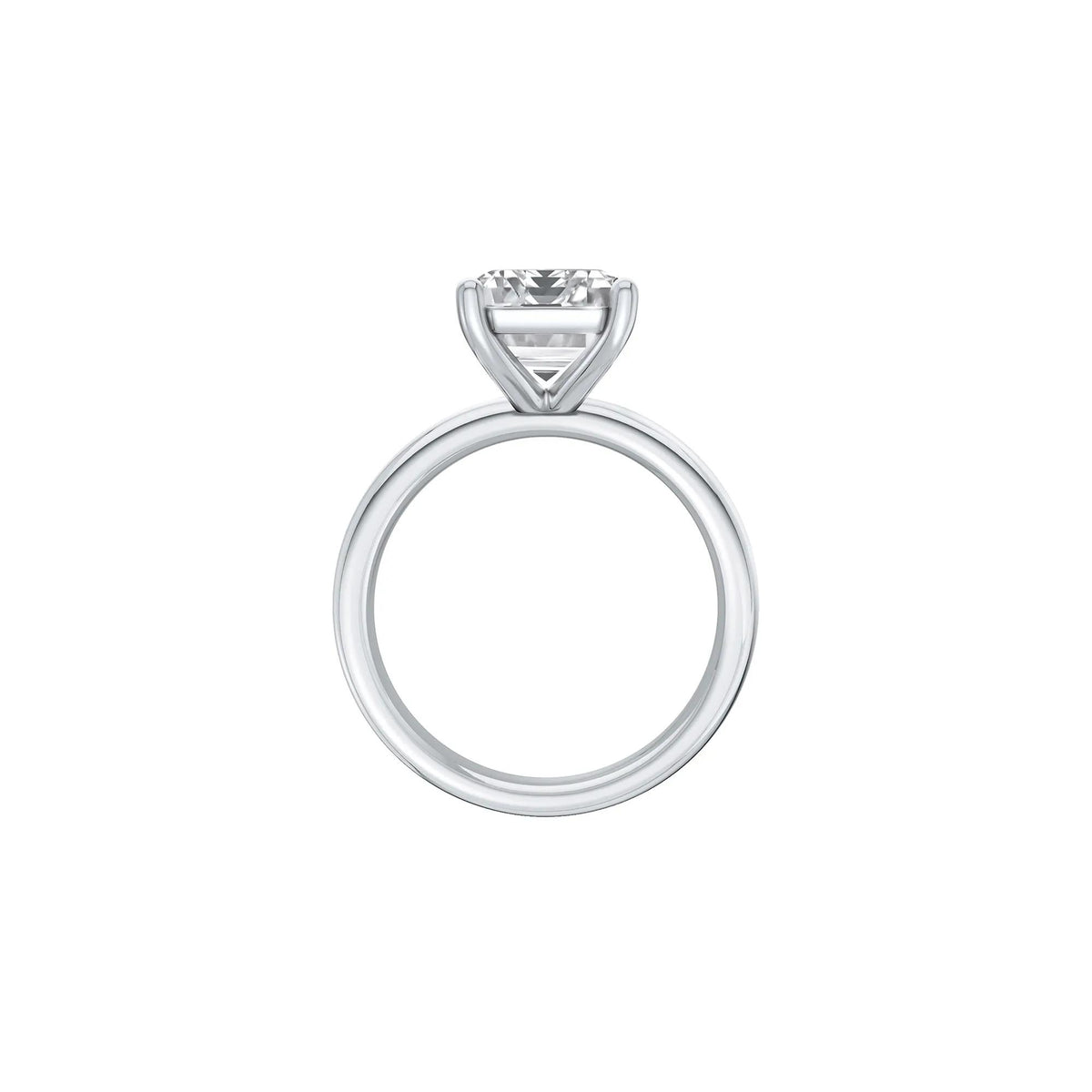 Lab Grown Diamond Emerald-Cut Solitaire Ring Platinum (5 CT.) White Size 9.5 2mm