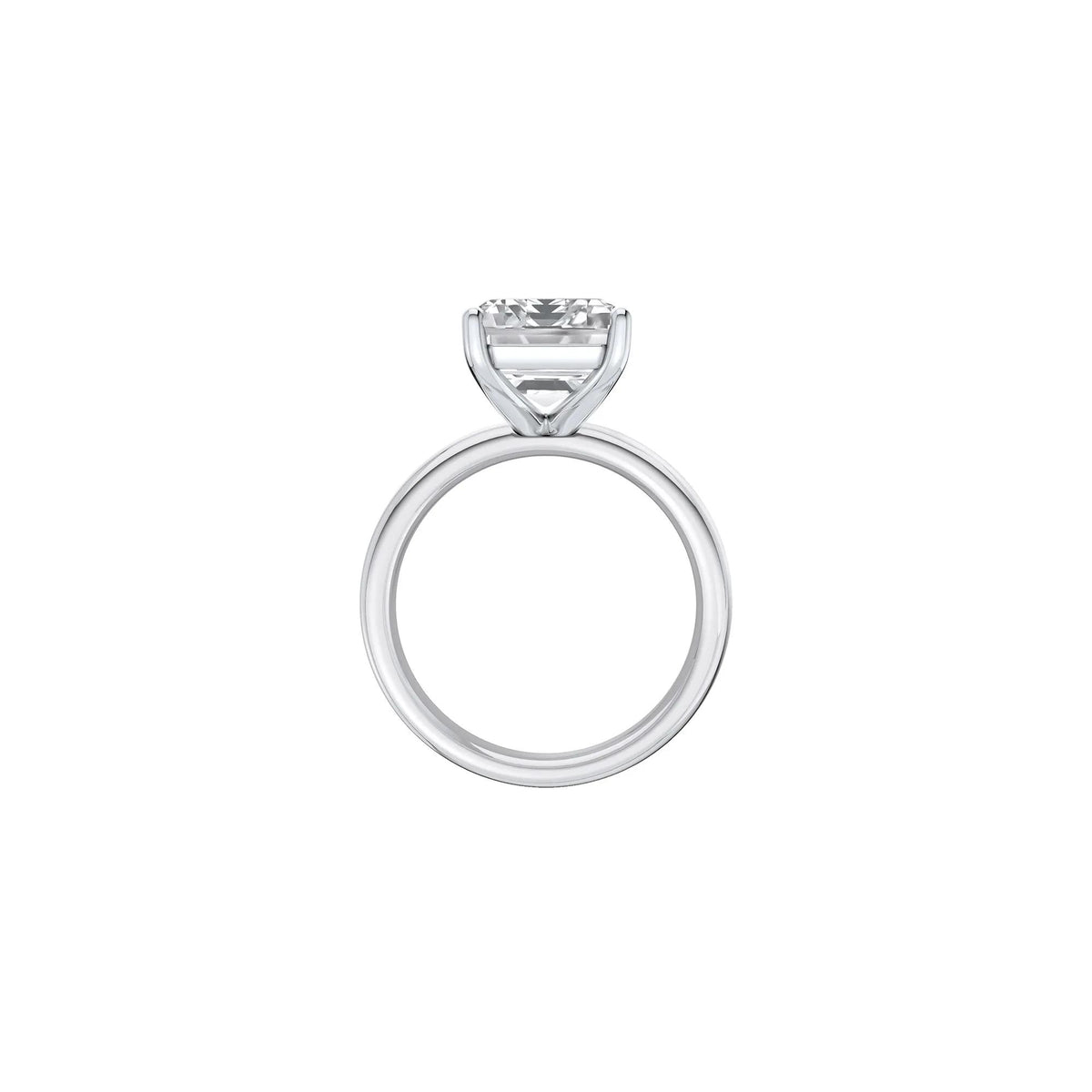 Lab Grown Diamond Emerald-Cut Solitaire Ring Platinum (6 CT.) White Size 9 2mm