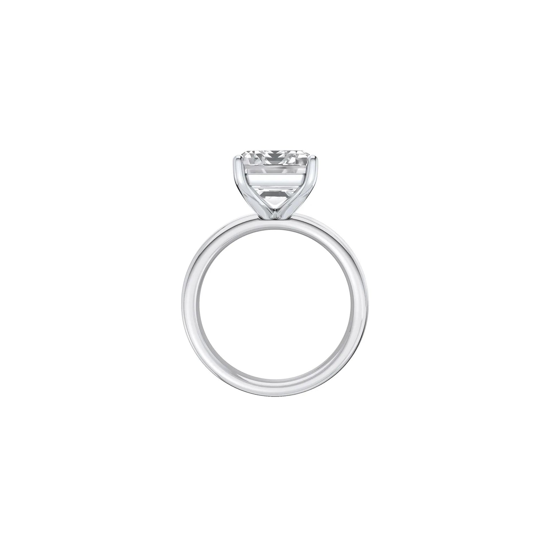 Lab Grown Diamond Emerald-Cut Solitaire Ring Platinum (6 CT.) White Size 7.5 2mm