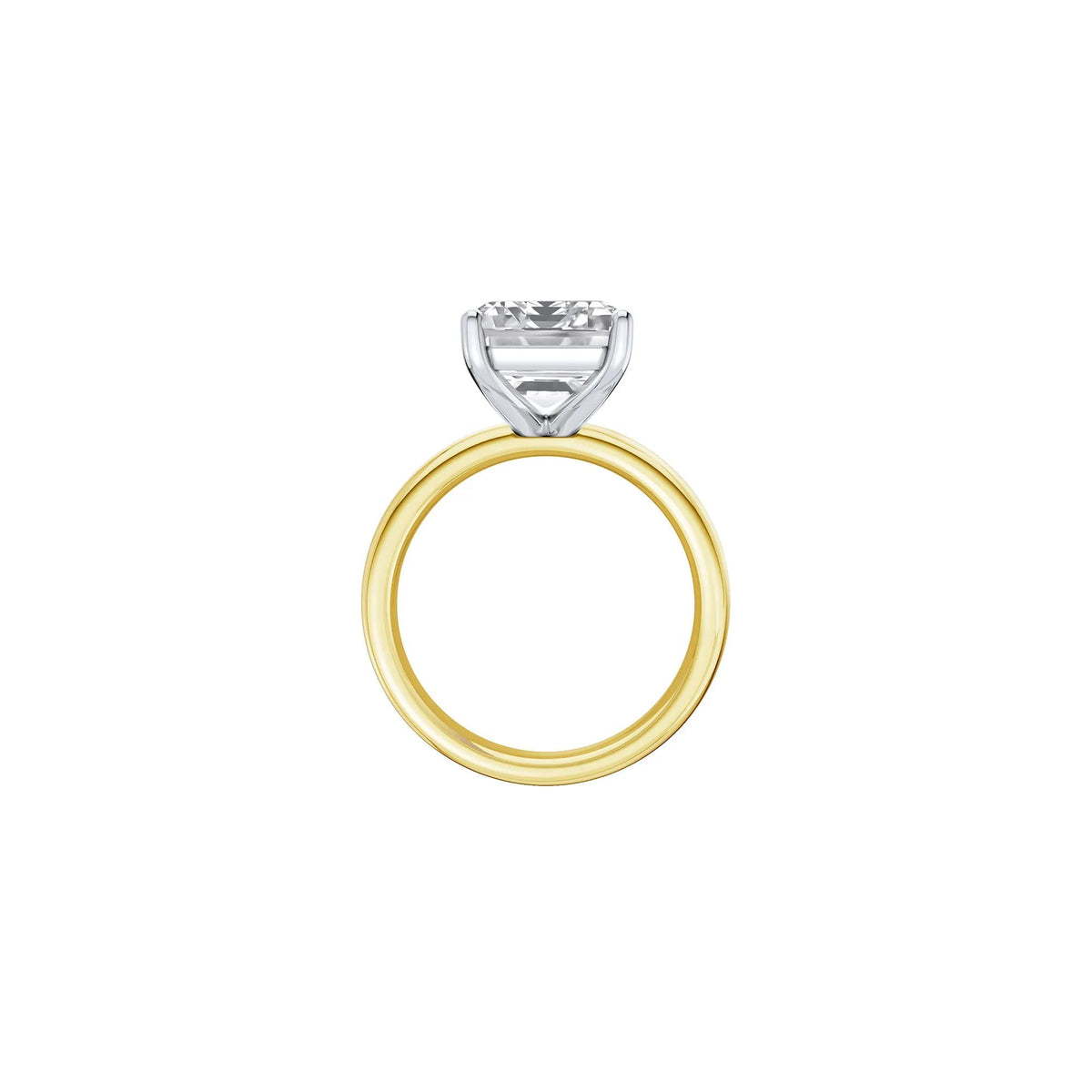 Lab Grown Diamond Emerald-Cut Solitaire Ring 14K Yellow & White Gold (7 CT.) Size 12 2mm
