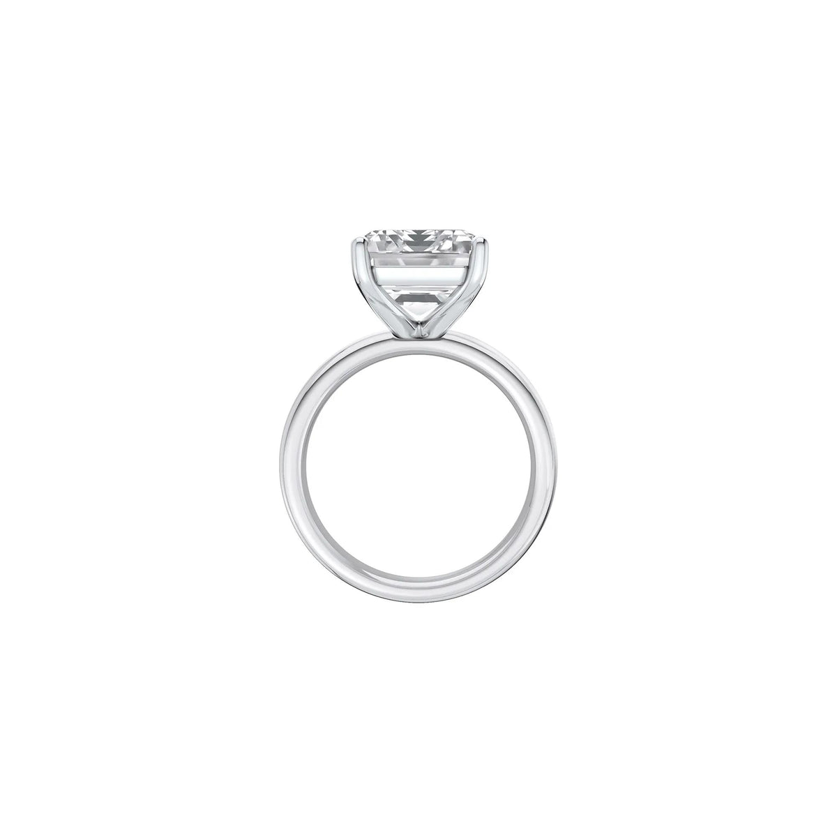 Lab Grown Diamond Emerald-Cut Solitaire Ring 14K White Gold (8 CT.) Size 5 2mm