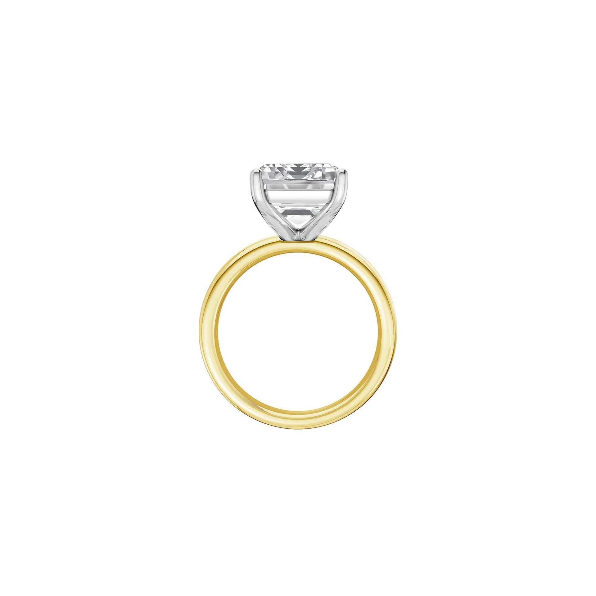 Lab Grown Diamond Emerald-Cut Solitaire Ring 14K Yellow & White Gold (8 CT.) Size 7 2mm