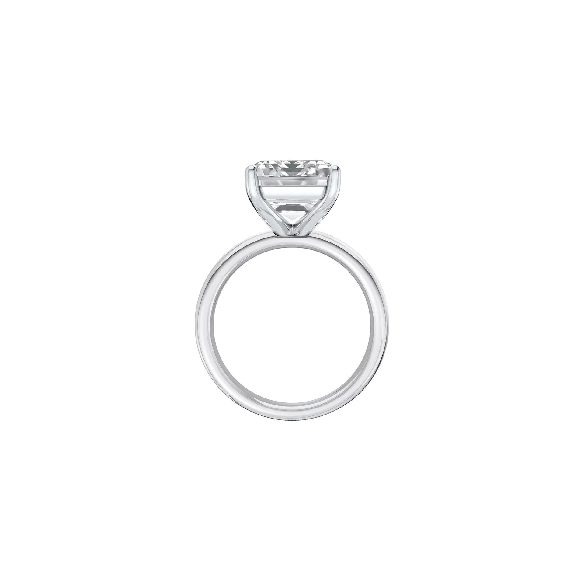 Lab Grown Diamond Emerald-Cut Solitaire Ring Platinum (8 CT.) White Size 12 2mm