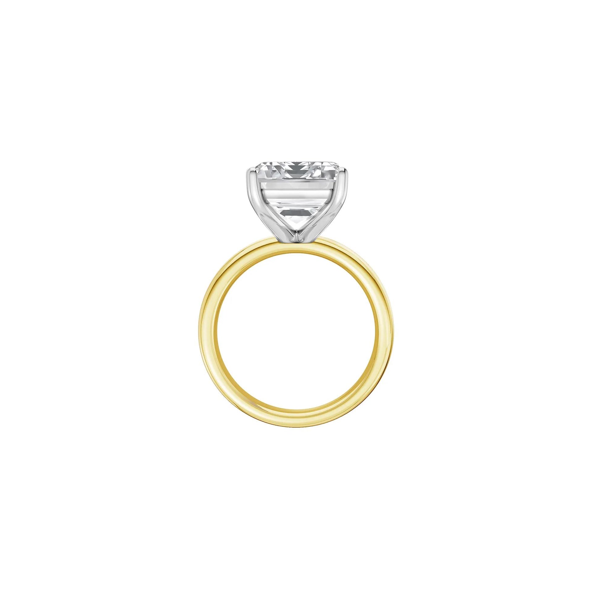 Lab Grown Diamond Emerald-Cut Solitaire Ring 14K Yellow & White Gold (9 CT.) Size 7 2mm