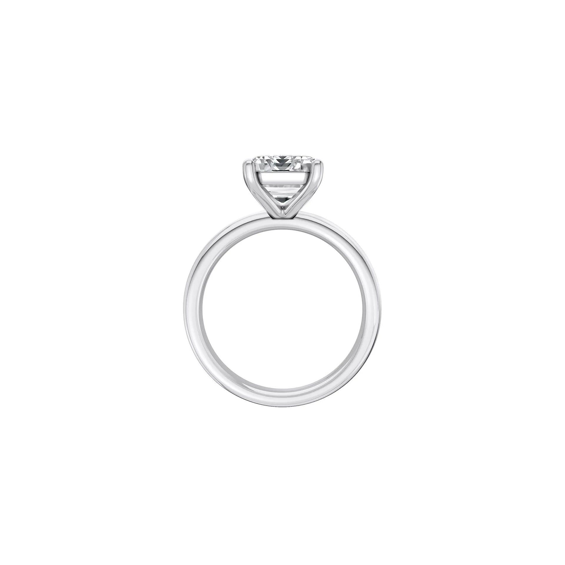Lab Grown Diamond Emerald-Cut Solitaire Ring 14K White Gold (4 CT.) Size 4.5 2mm