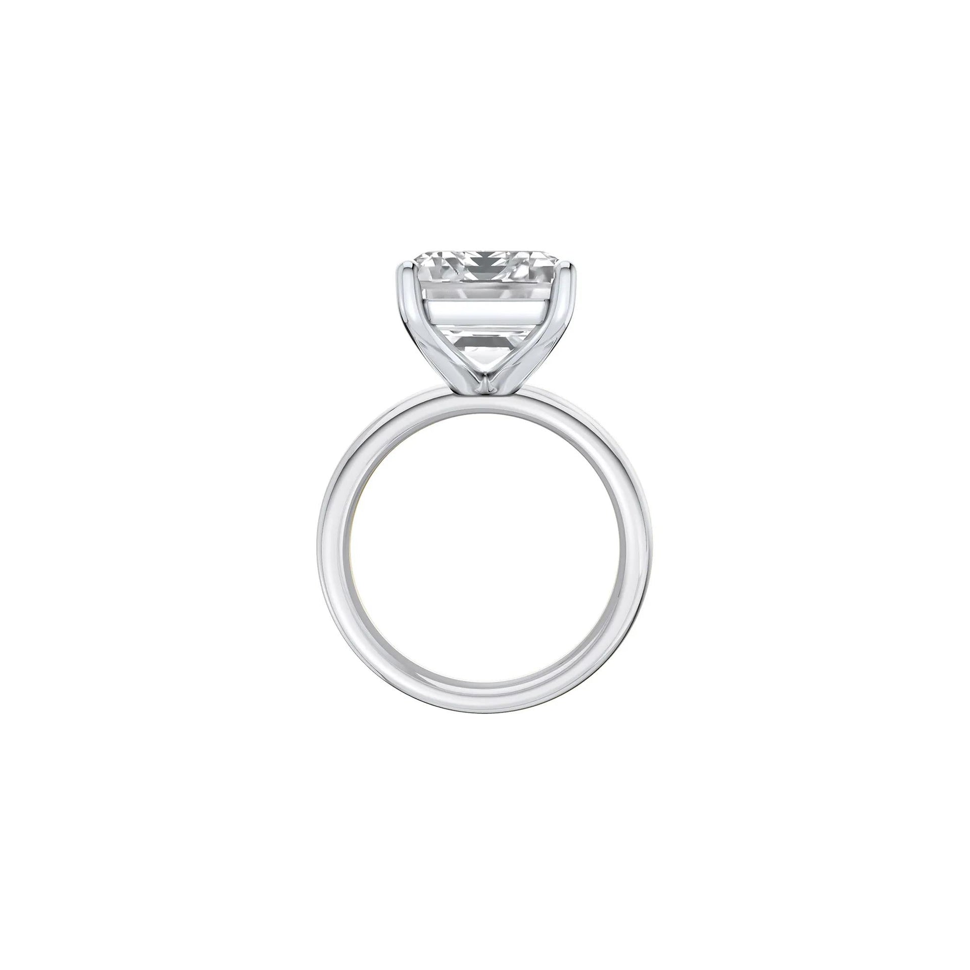 Lab Grown Diamond Emerald-Cut Solitaire Ring 14K White Gold (10 CT.) Size 7.5 2mm