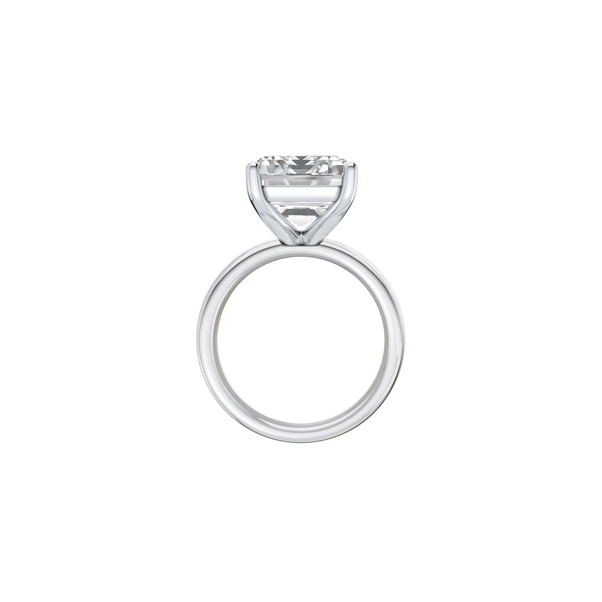 Lab Grown Diamond Emerald-Cut Solitaire Ring 14K White Gold (10 CT.) Size 4 2mm