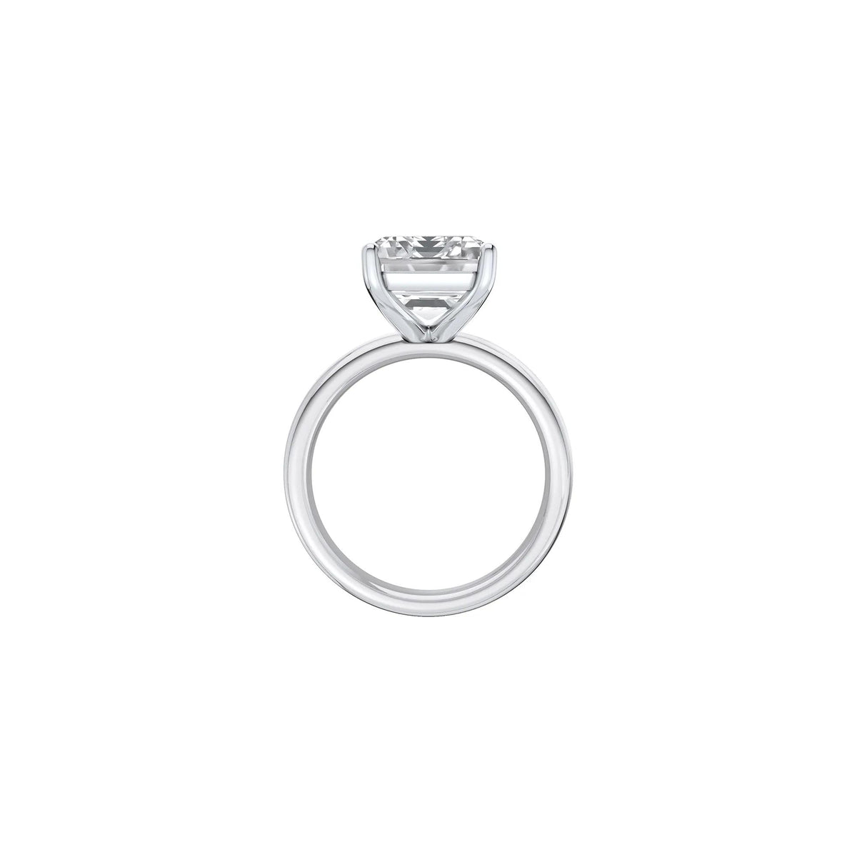 Lab Grown Diamond Emerald-Cut Solitaire Engagement Ring 14K White Gold (7 CT.) Size 4.5 2mm
