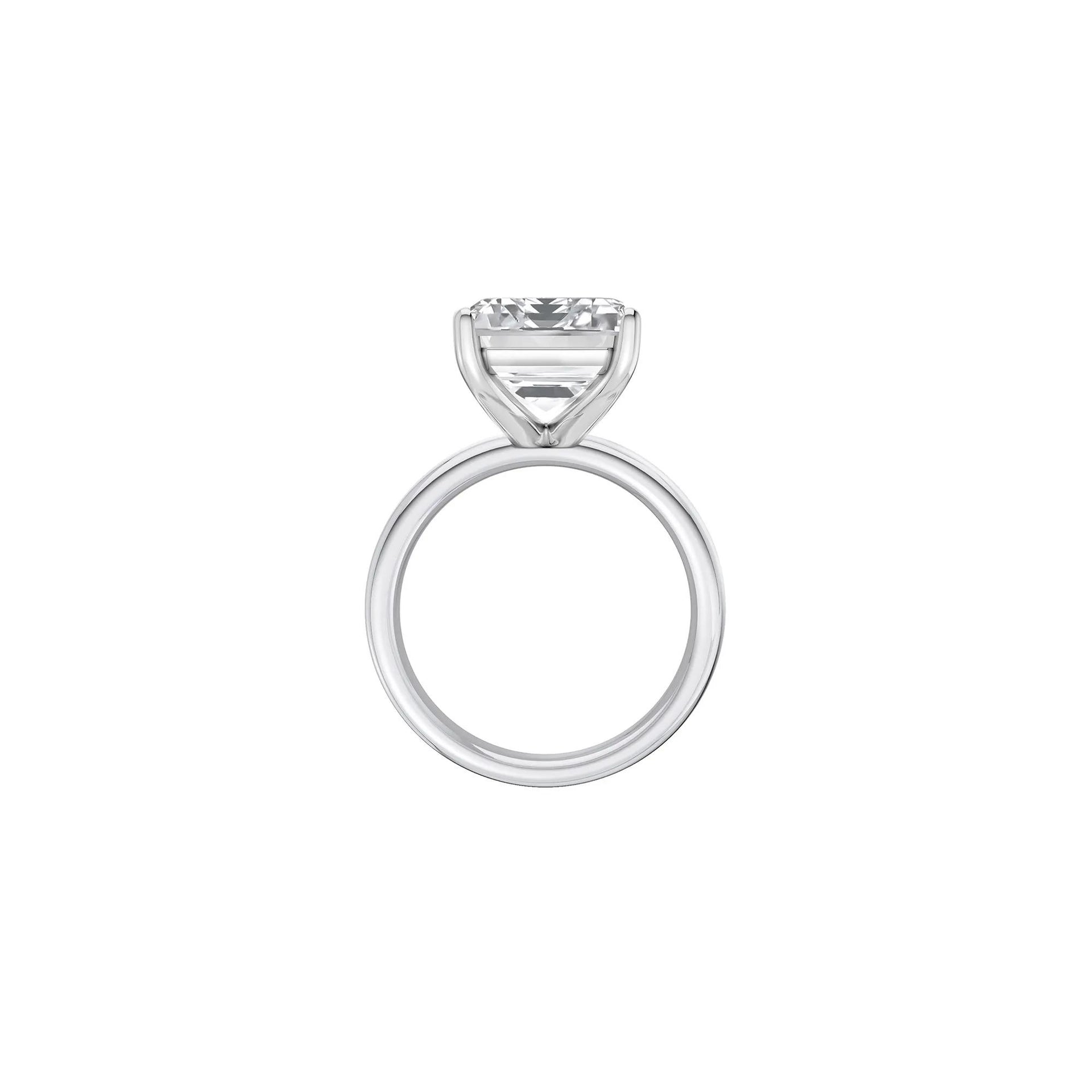 Lab Grown Diamond Emerald-Cut Solitaire Ring 14K White Gold (9 CT.) Size 9.5 2mm