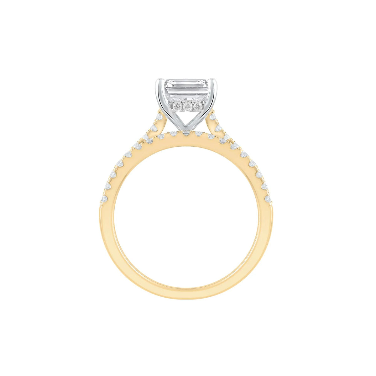 Lab Grown Diamond Emerald-Cut Wedding Set 14K Yellow Gold (3 ½ CT. Tw.) Ring Size 5