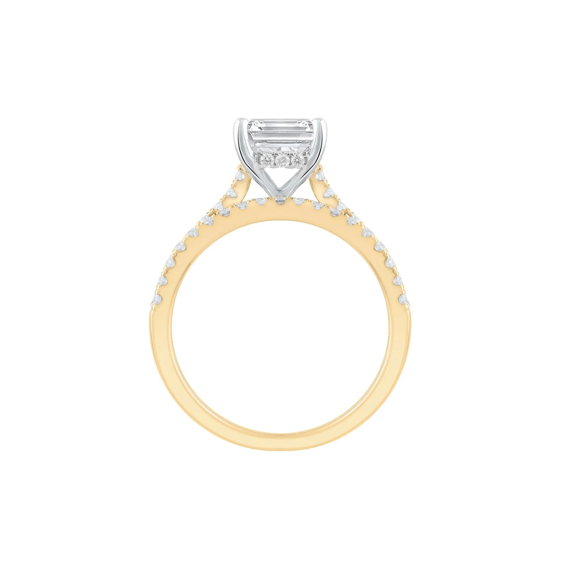 Lab Grown Diamond Emerald-Cut Wedding Set 14K Yellow Gold (3 ½ CT. Tw.) Ring Size 8
