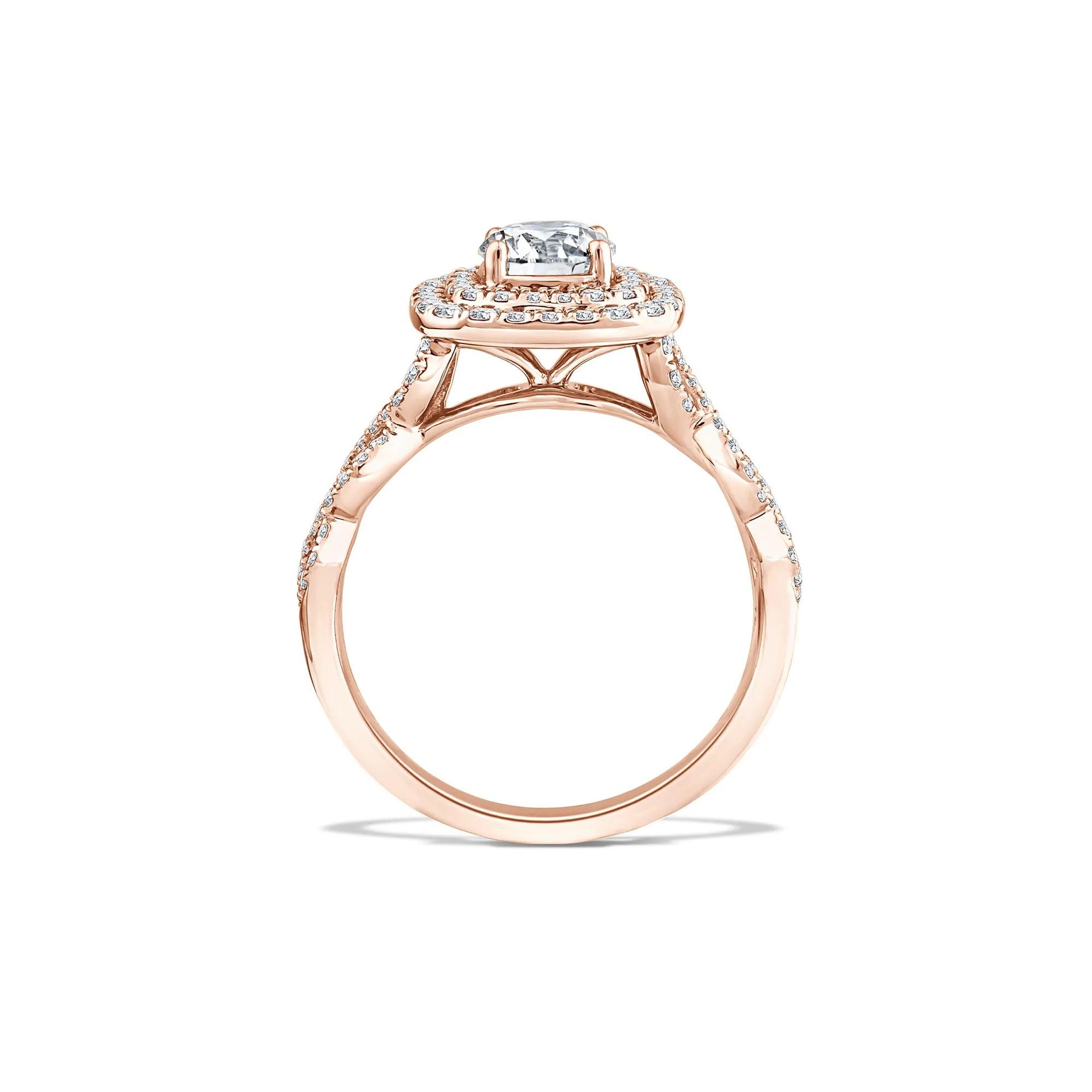 1/5 CT. Tw. Lab Grown Diamond Engagement Ring 10K Rose Gold Size 8.5