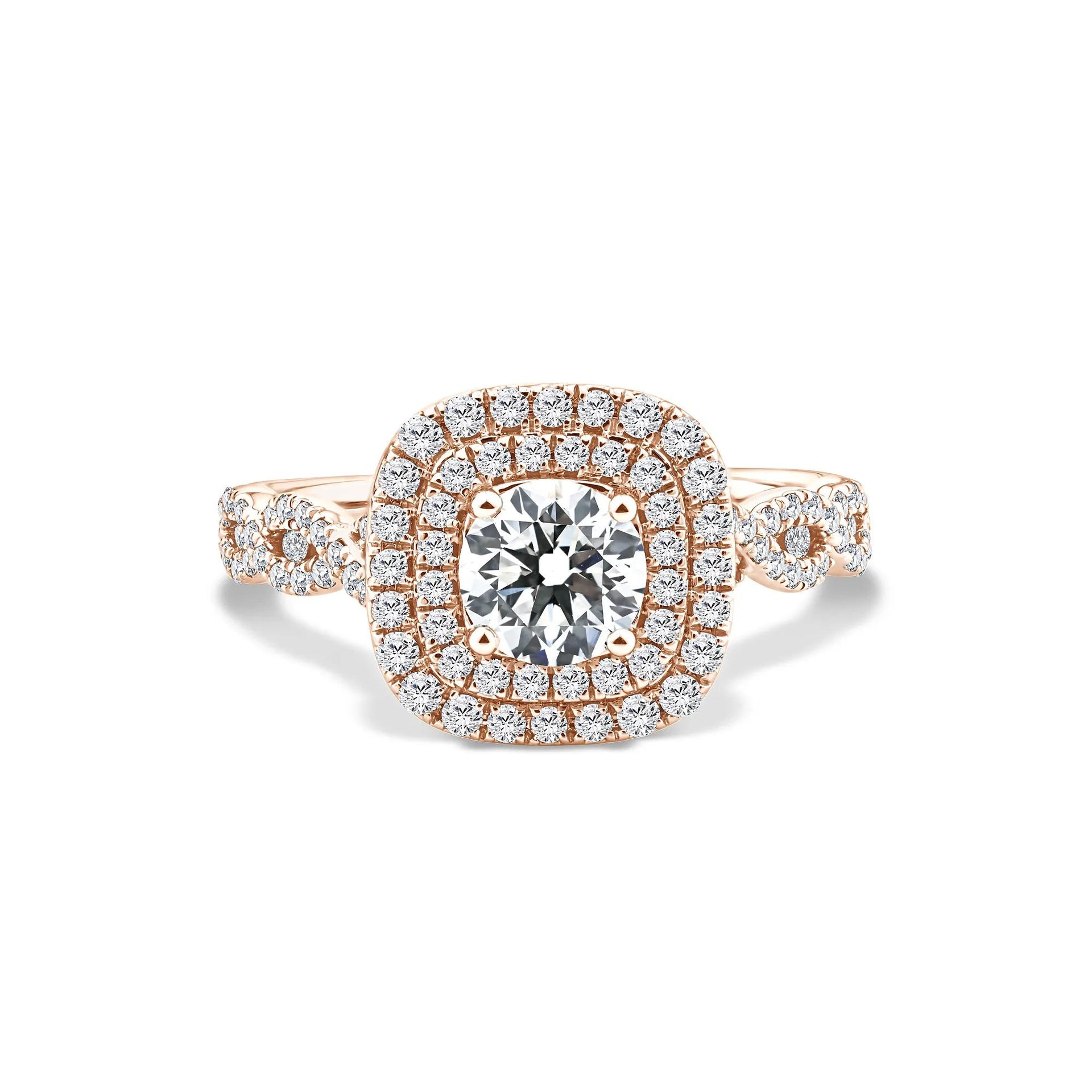1/5 CT. Tw. Lab Grown Diamond Engagement Ring 10K Rose Gold Size 8.5