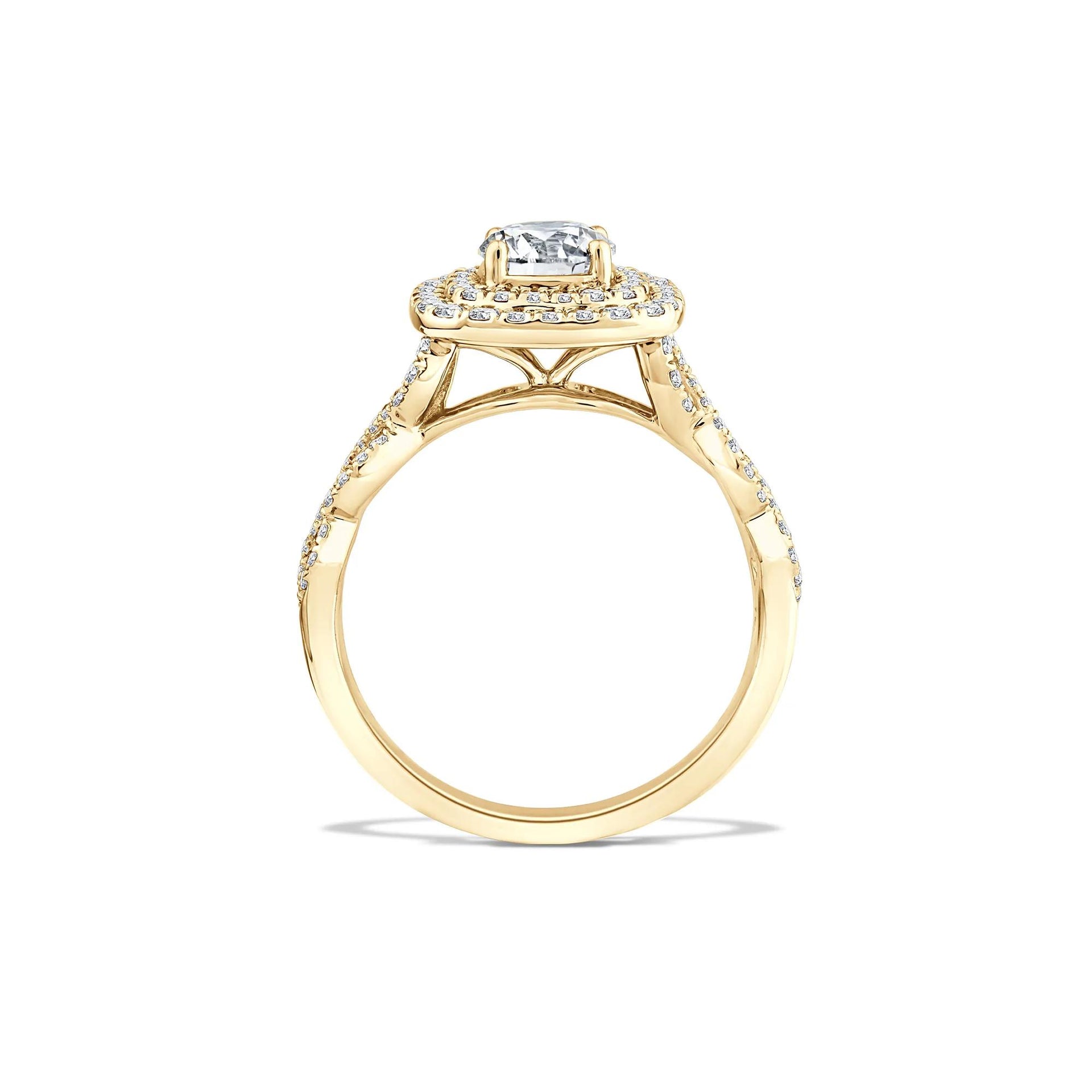 1/5 CT. Tw. Lab Grown Diamond Engagement Ring 10K Yellow Gold Size 8.5