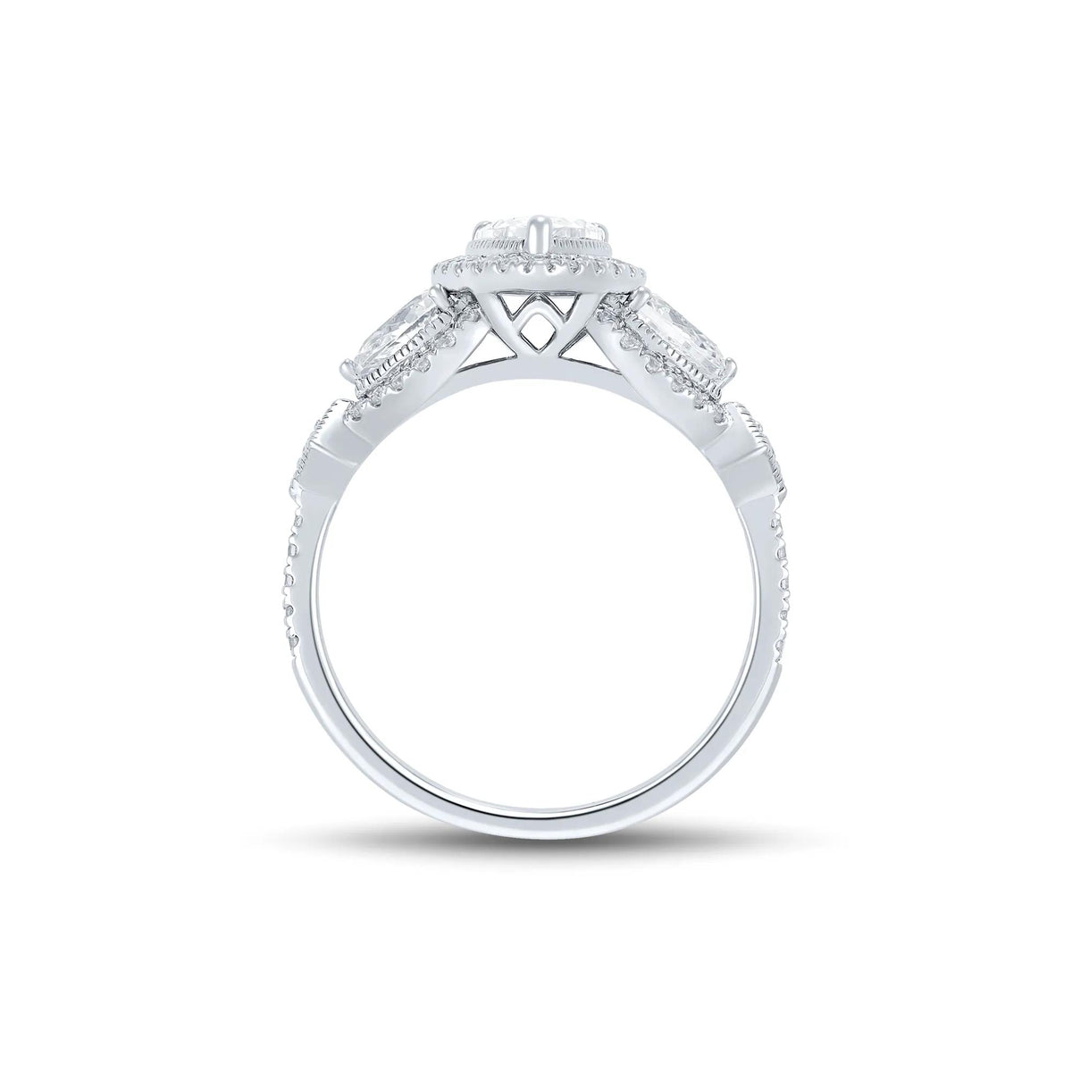 1/2 CT. Tw. Lab Grown Diamond Engagement Ring 10K White Gold Round Brilliant Cut Size 7 1mm