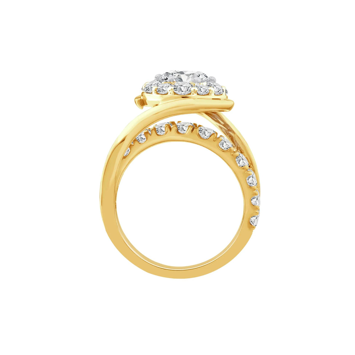 3 CT. Tw. Lab Grown Diamond Engagement Ring 10K Yellow Gold Size 6