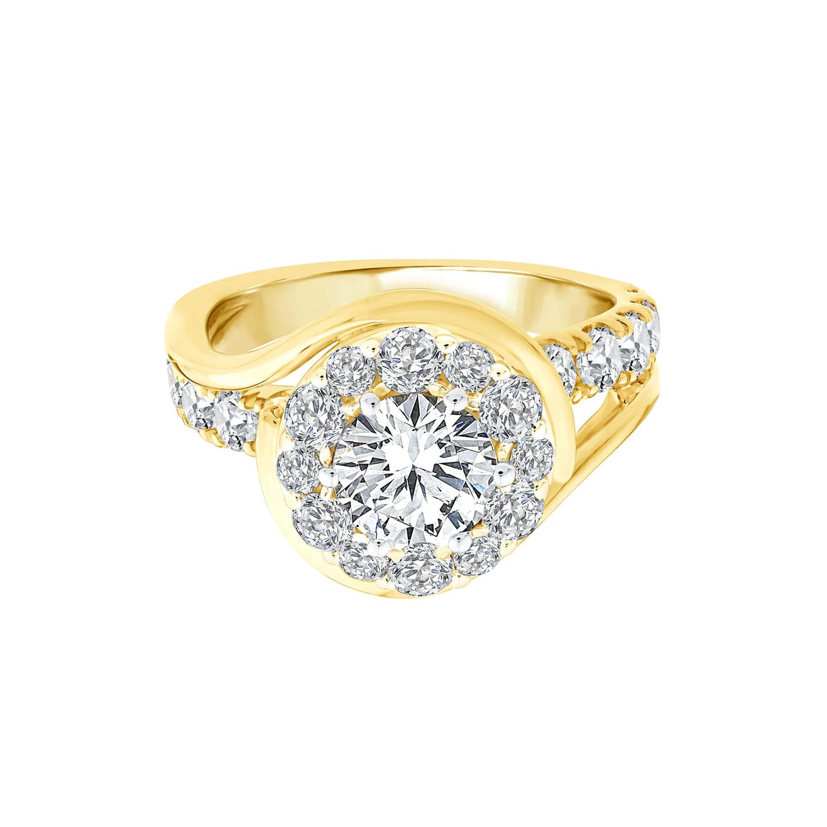 3 CT. Tw. Lab Grown Diamond Engagement Ring 10K Yellow Gold Size 6