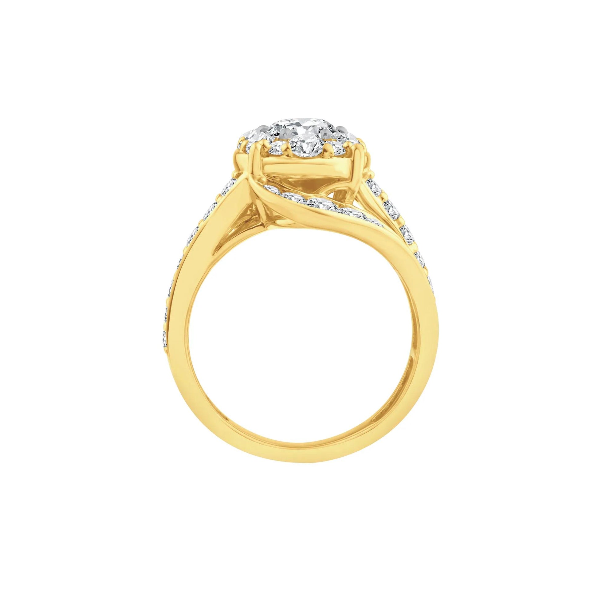 3 CT. Tw. Lab Grown Diamond Engagement Ring 10K Yellow Gold Size 7.5