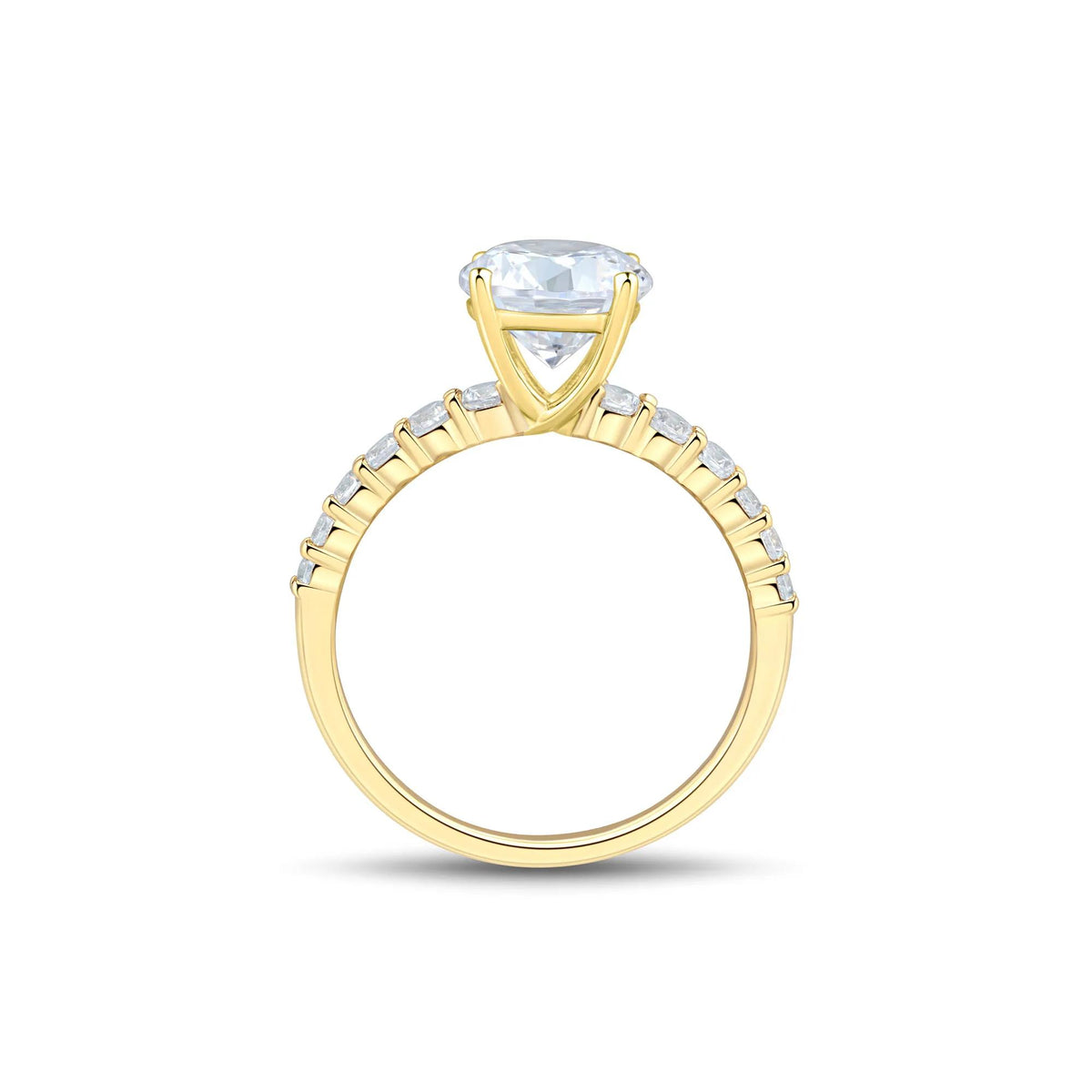 2 1/3 CT. Tw. Lab Grown Diamond Engagement Ring 14K Yellow Gold Size 9 1.5mm