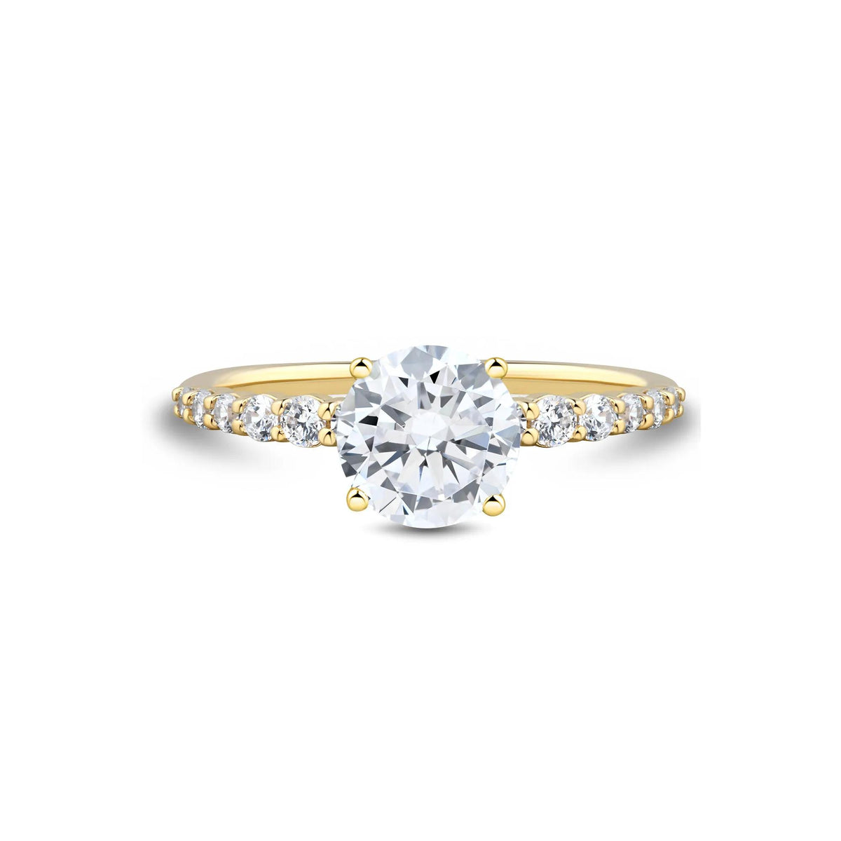 2 1/3 CT. Tw. Lab Grown Diamond Engagement Ring 14K Yellow Gold Size 9 1.5mm
