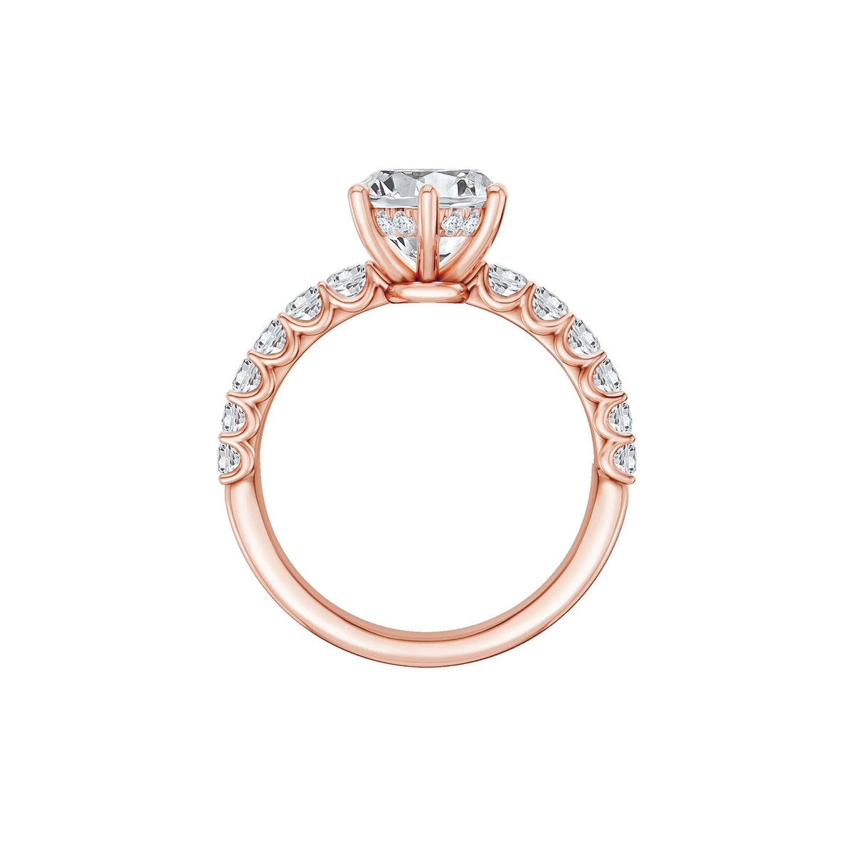 3 5/8 CT. Tw. Lab Grown Diamond Engagement Ring 14K Rose Gold Size 7 2mm