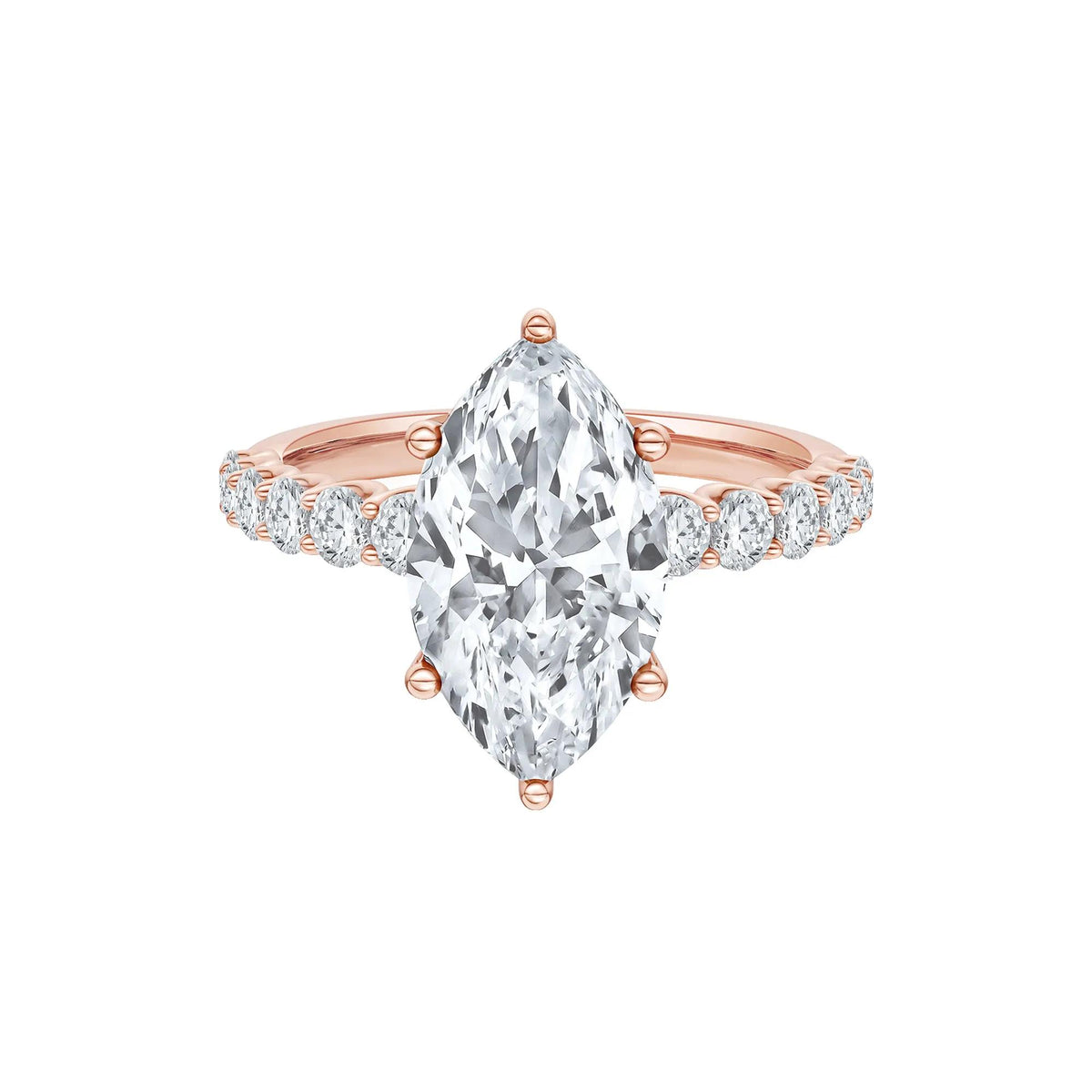 3 5/8 CT. Tw. Lab Grown Diamond Engagement Ring 14K Rose Gold Size 7 2mm
