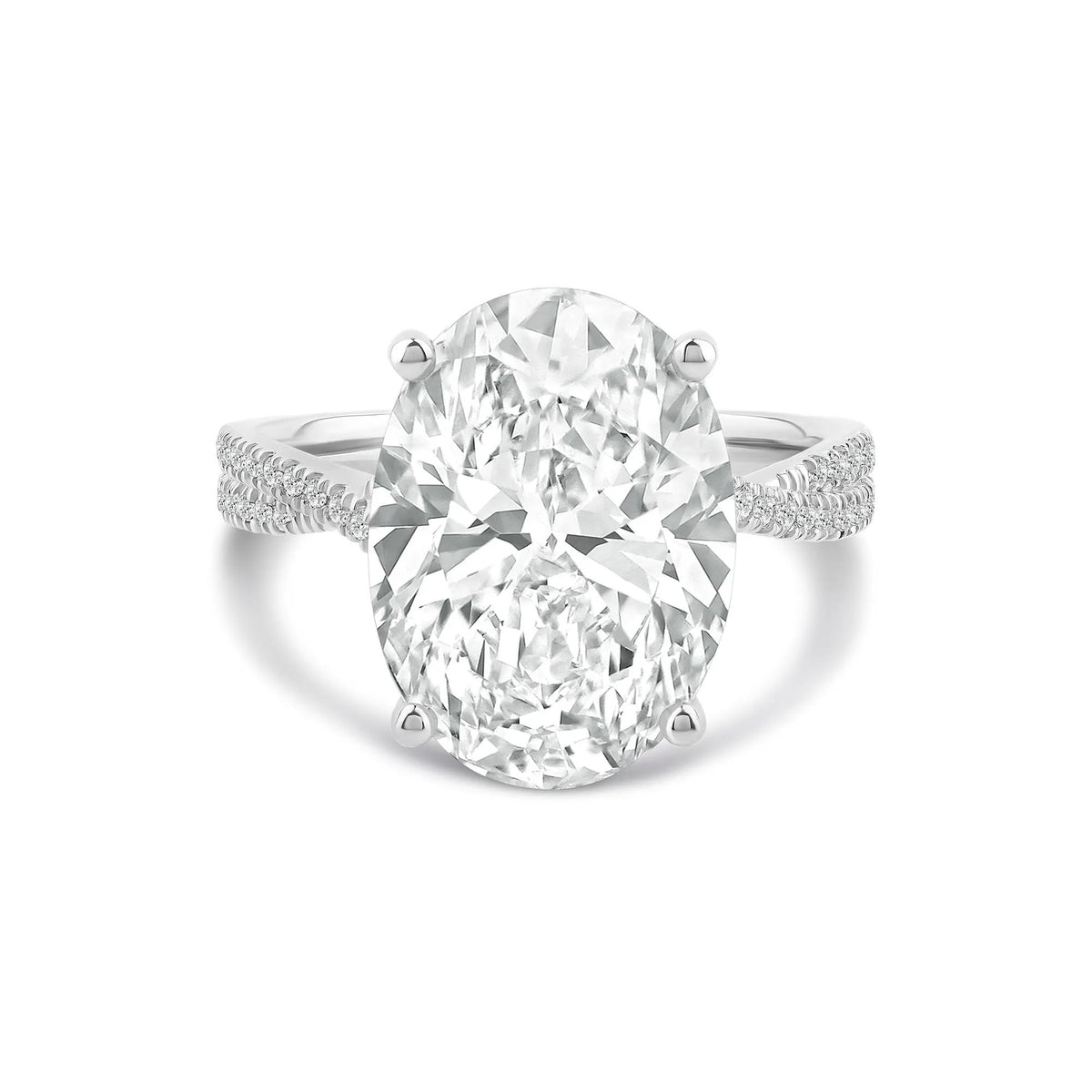 6 1/3 CT. Tw. Lab Grown Diamond Engagement Ring 14K White Gold Size 5.5 2mm