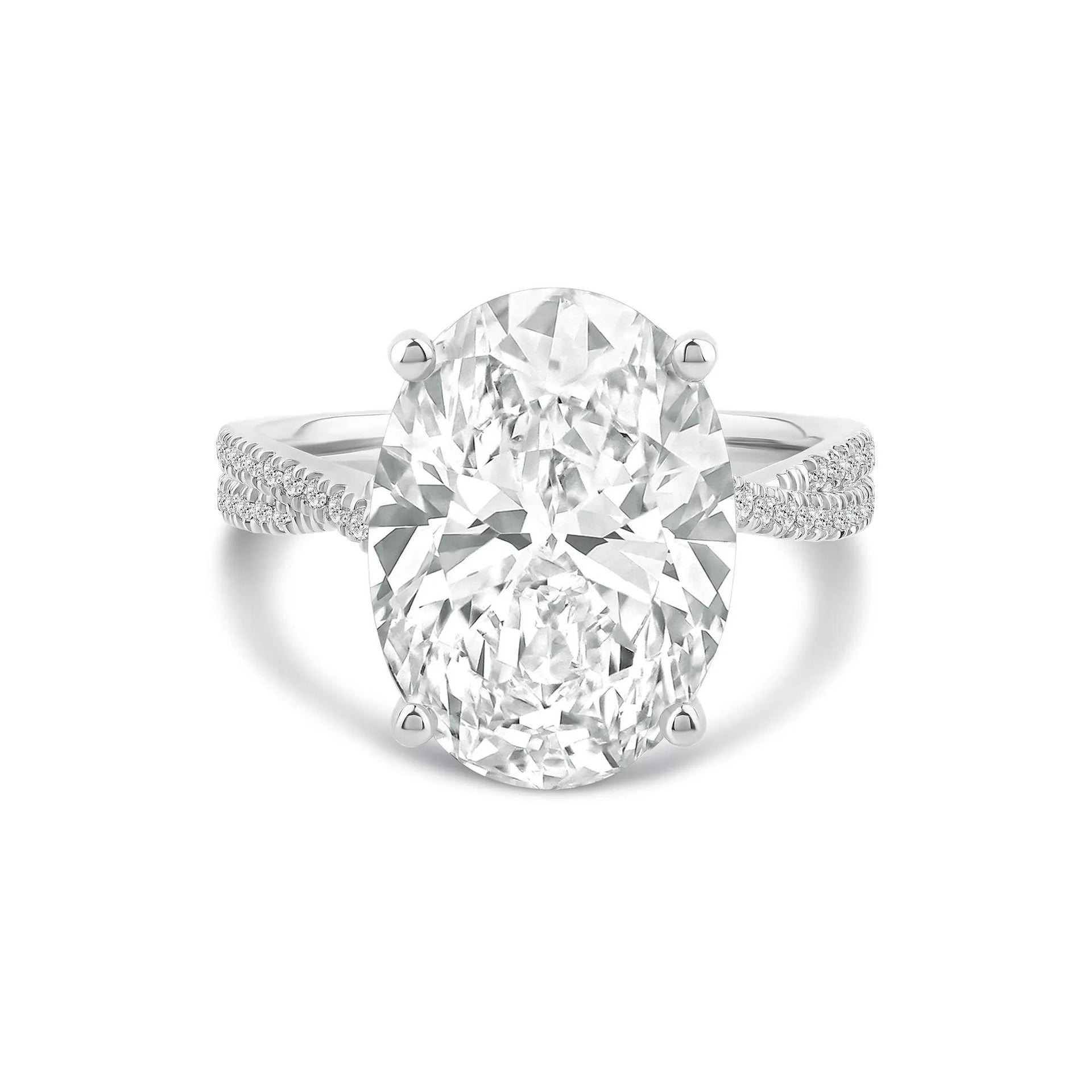 6 1/3 CT. Tw. Lab Grown Diamond Engagement Ring 14K White Gold Size 6.5 2mm